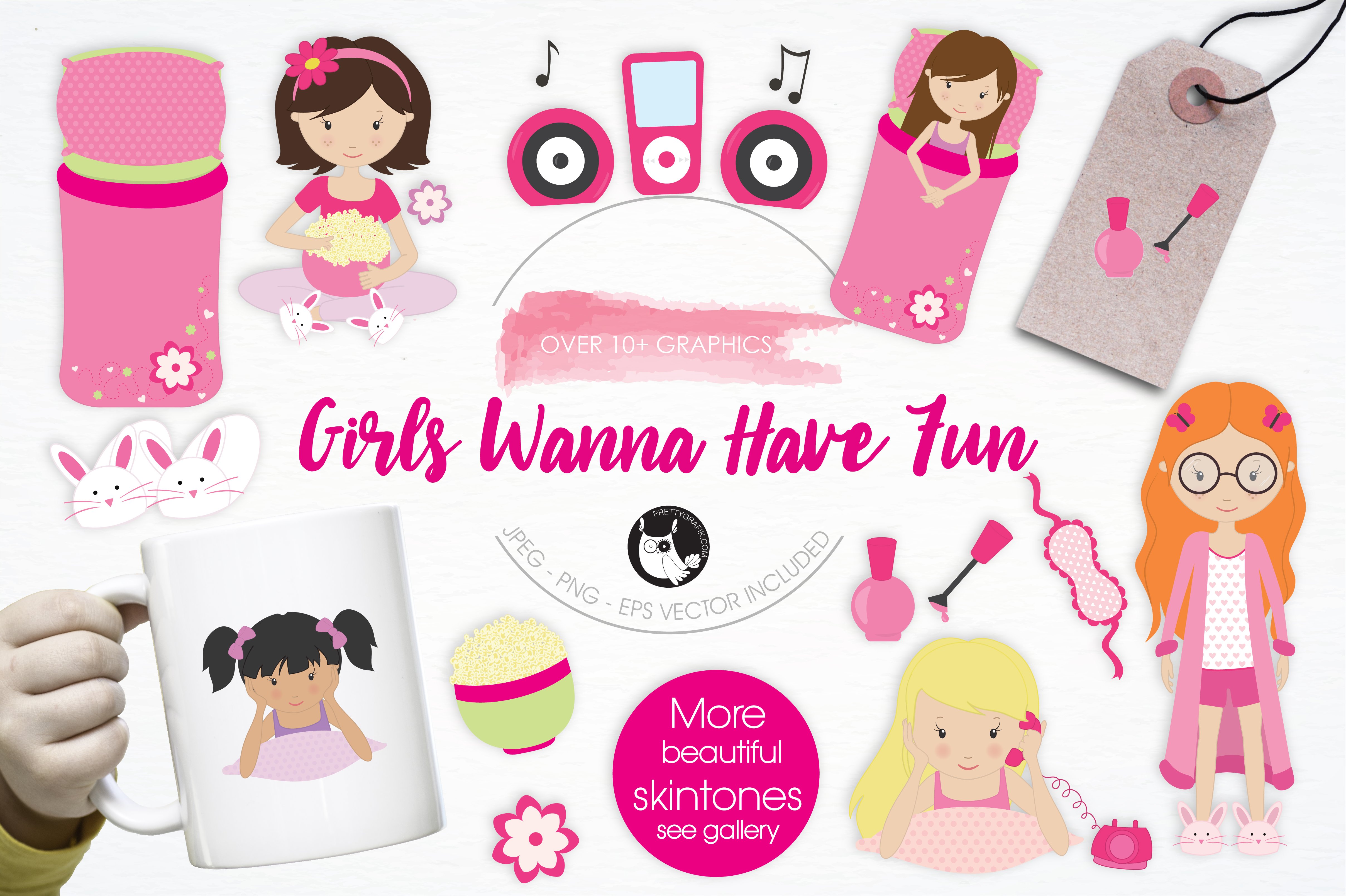 Girls Wanna Have Fun illustrations - Vector Image