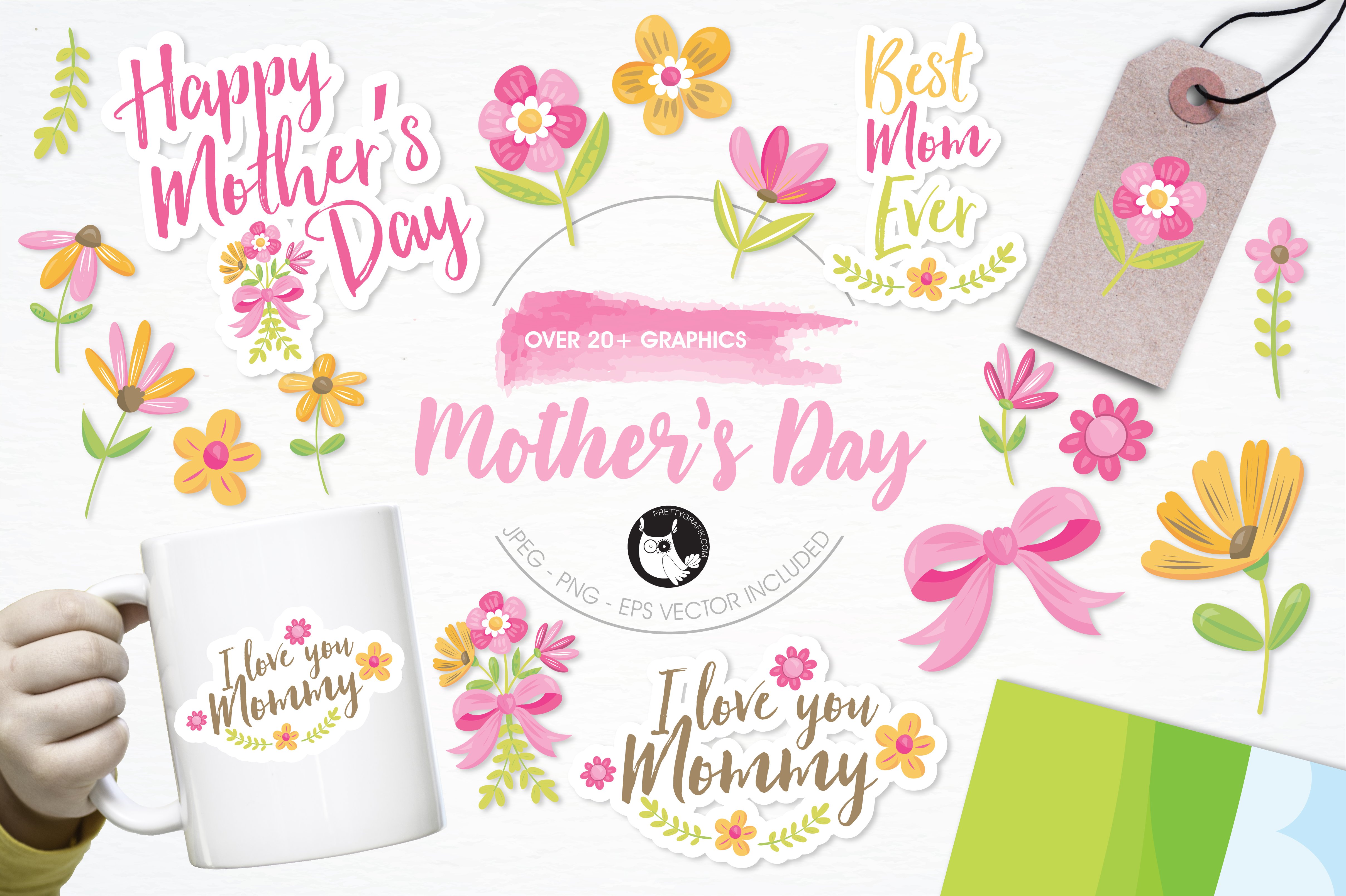 Mother's day illustration pack - Vector Image