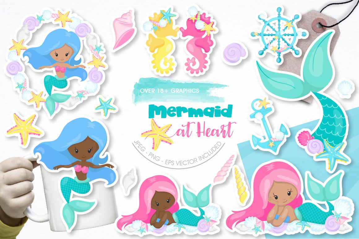 Mermaid at Heart - Vector Image