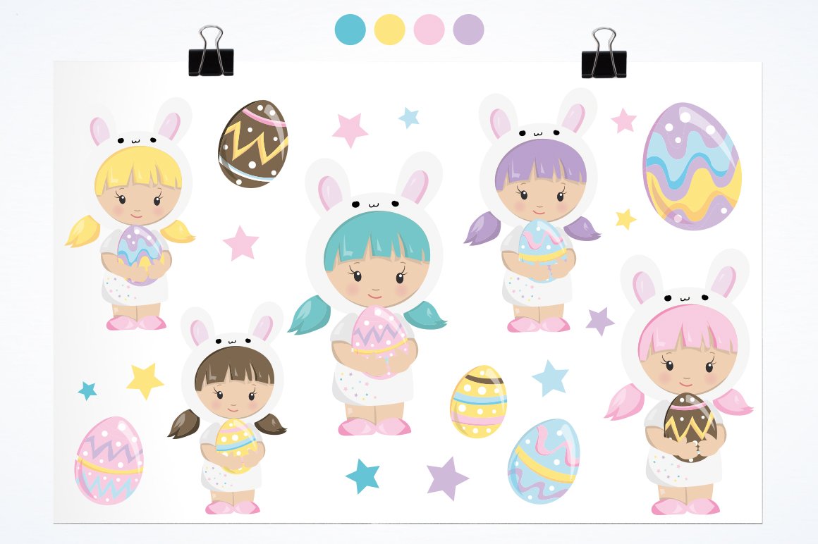 Girl Easter - Vector Image