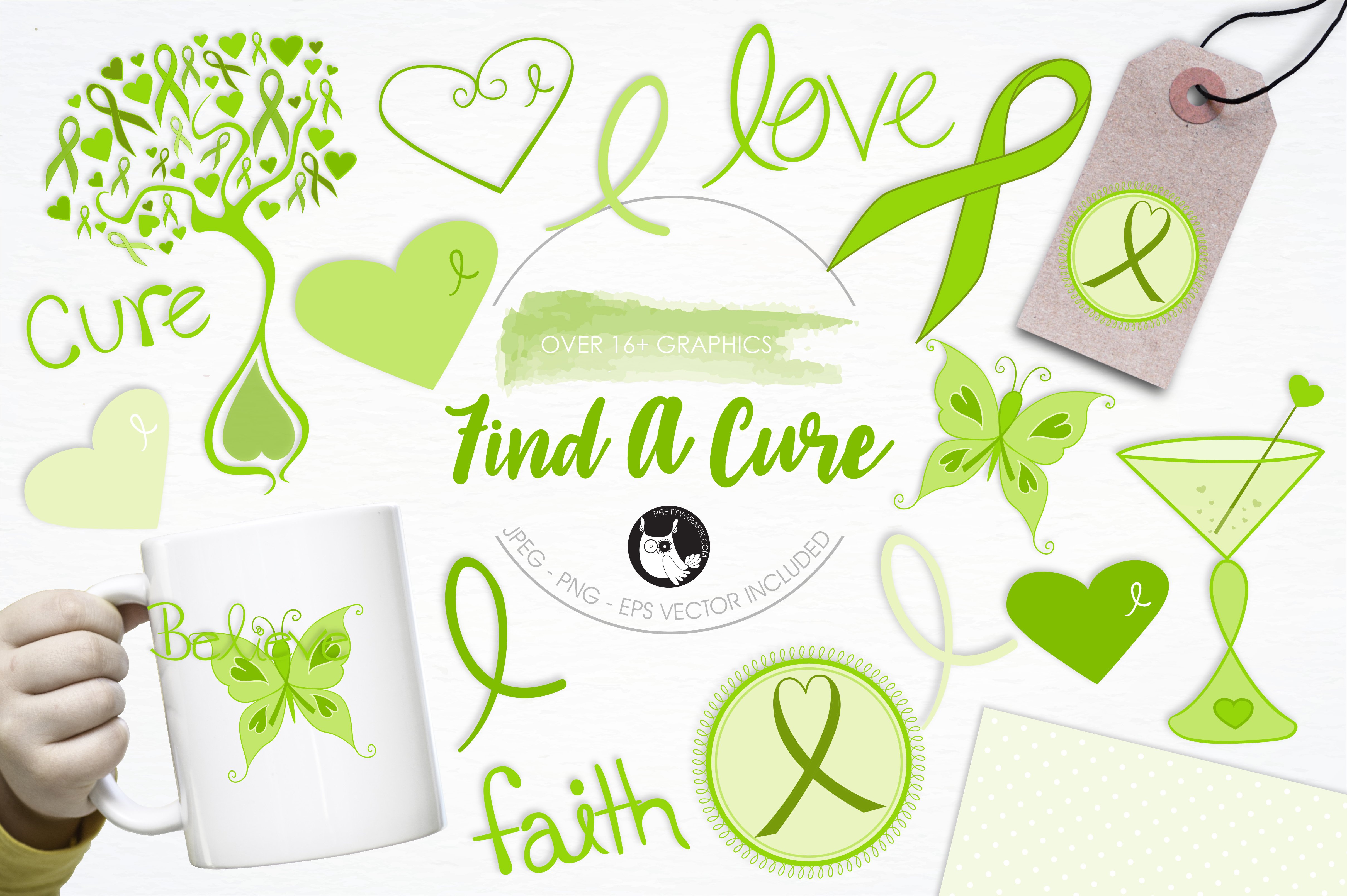 Find a cure illustration pack - Vector Image