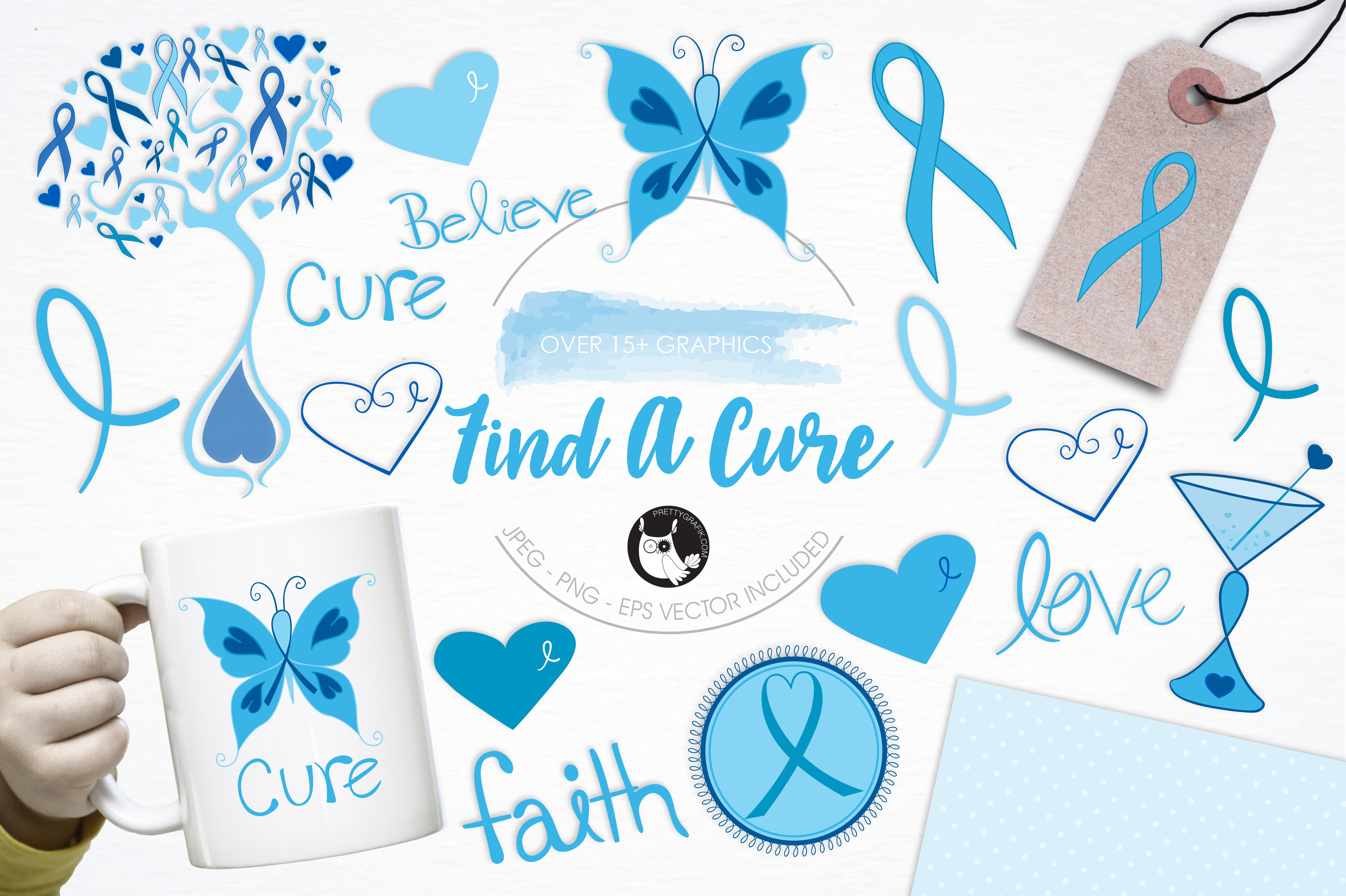 Find a cure illustration pack - Vector Image