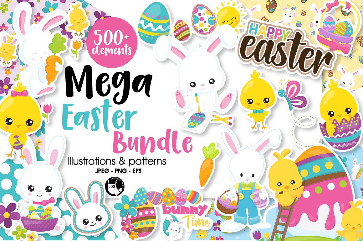 Easter Mega Bundle, over 500+ - Vector Image