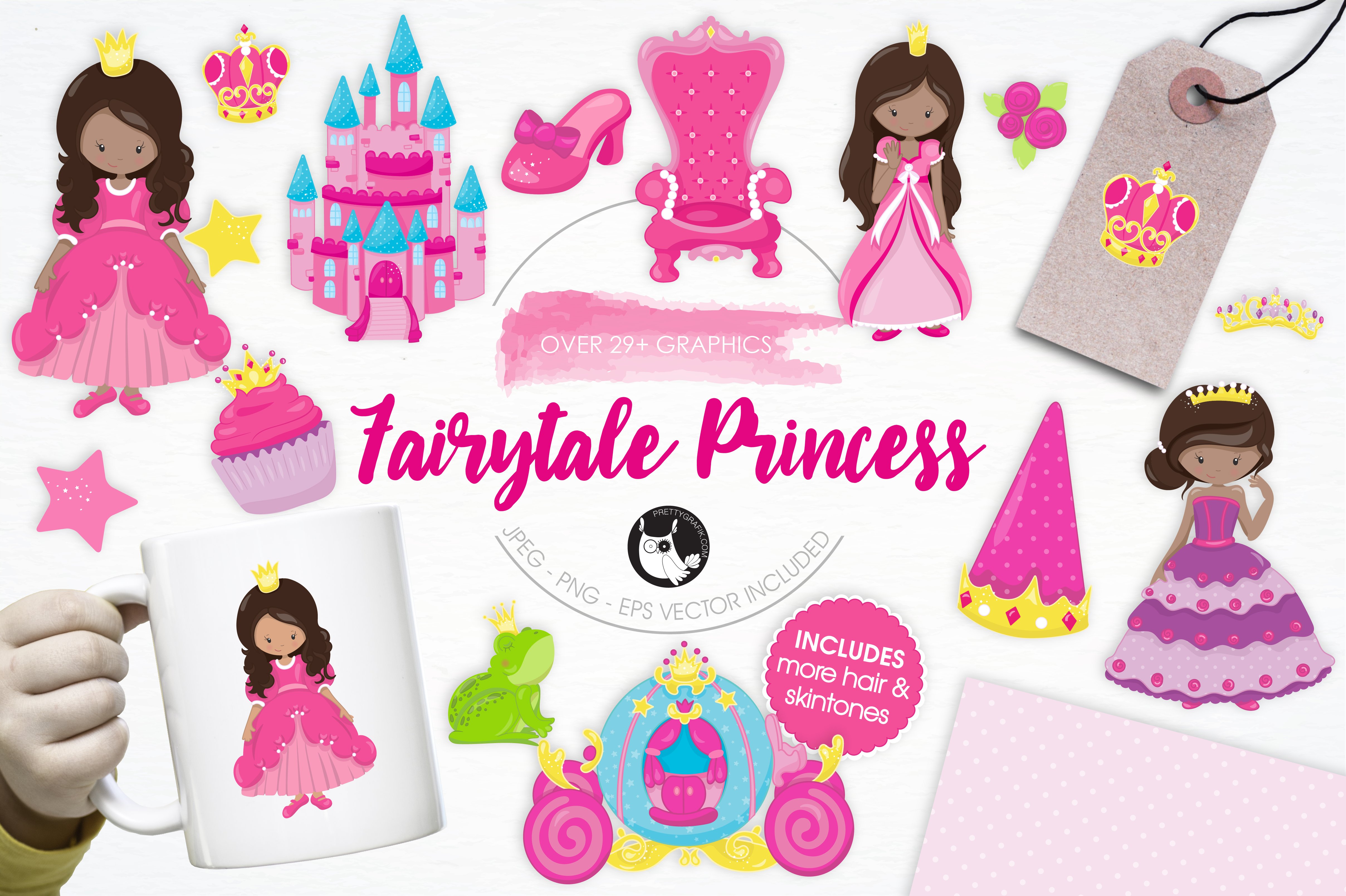 Fairytale Princess illustration pack - Vector Image