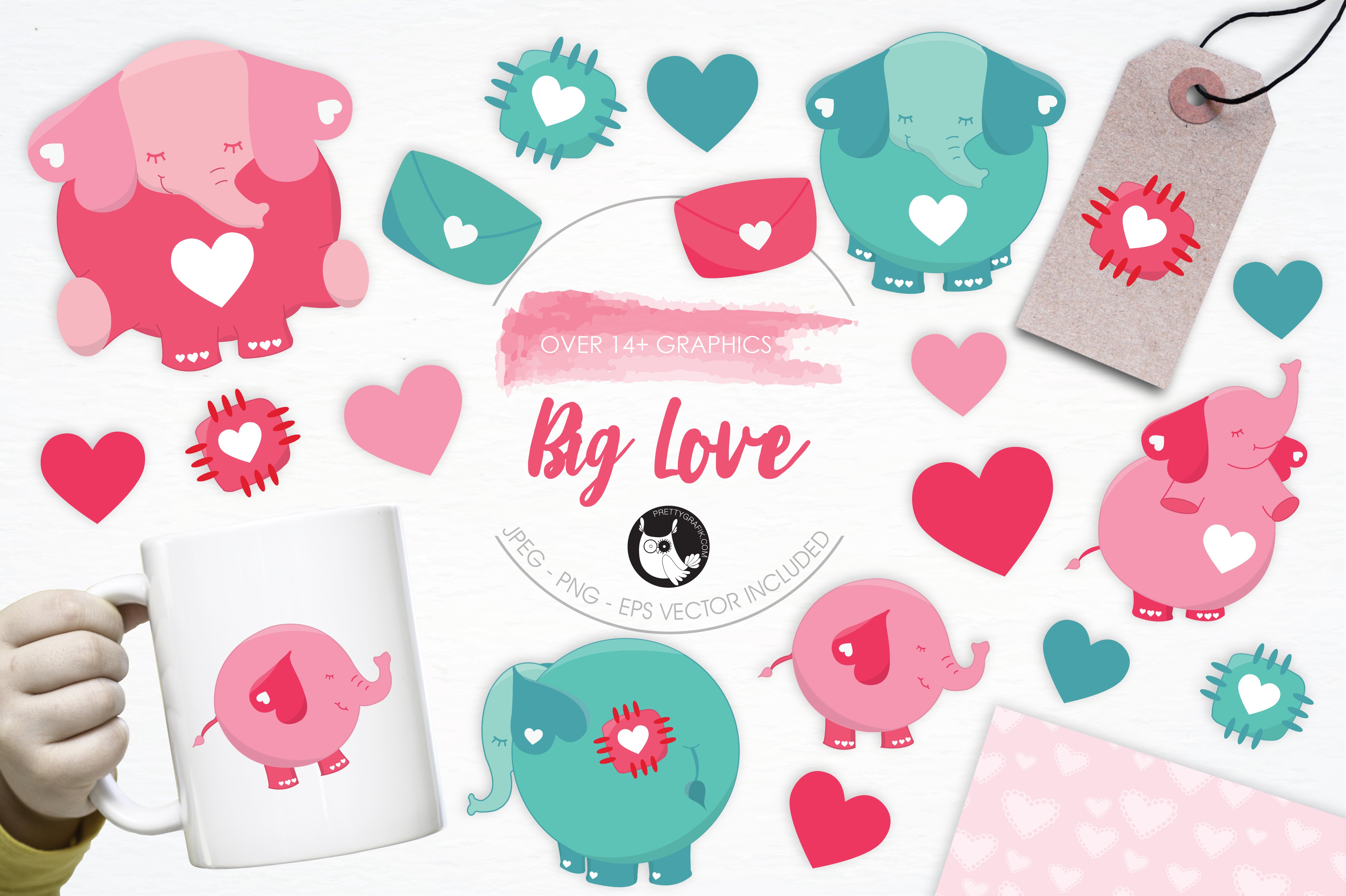 Big Love illustration pack - Vector Image