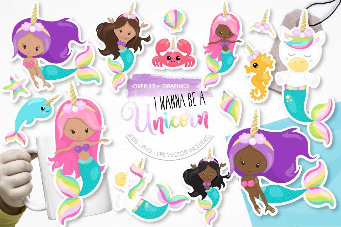 I wanna be a Unicorn - Vector Image