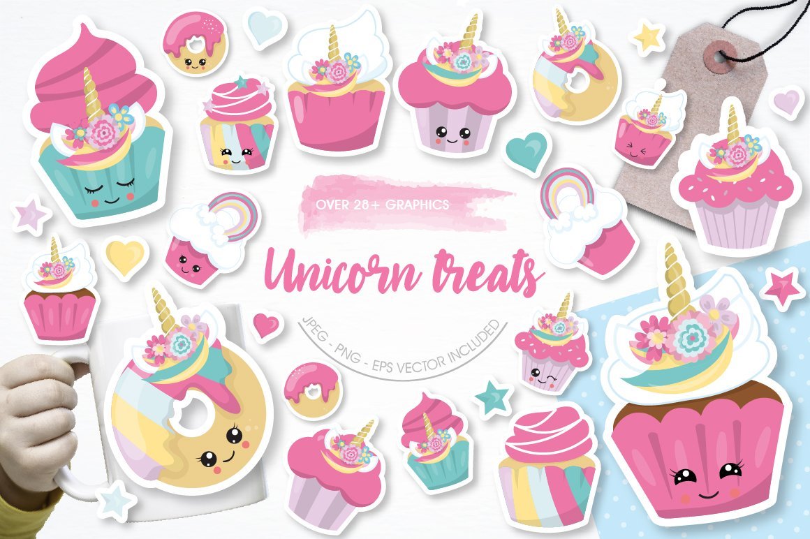 Unicorn Treats - Vector Image