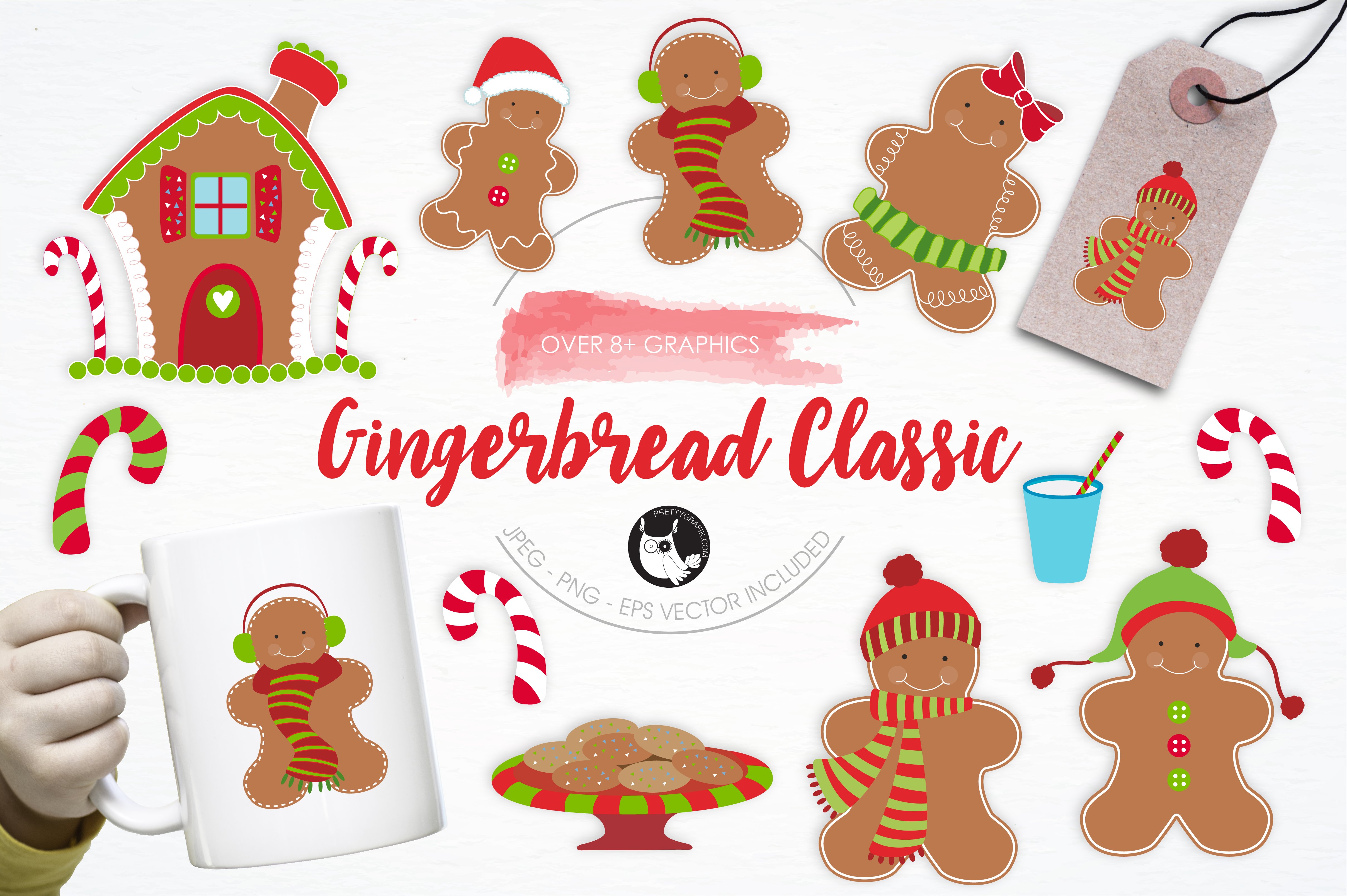 Gingerbread Classic illustrations - Vector Image