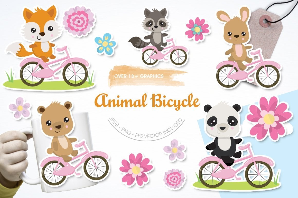 Animal Bicycle - Vector Image