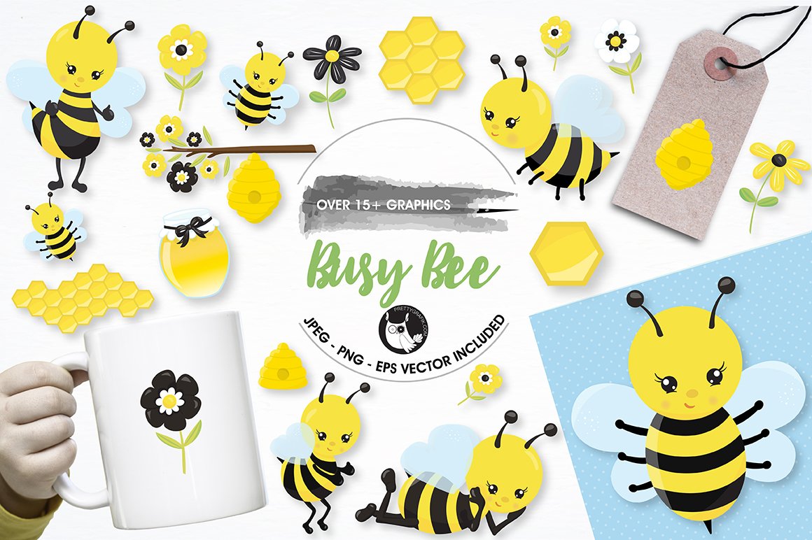 Busy bee graphics and illustrations - Vector Image