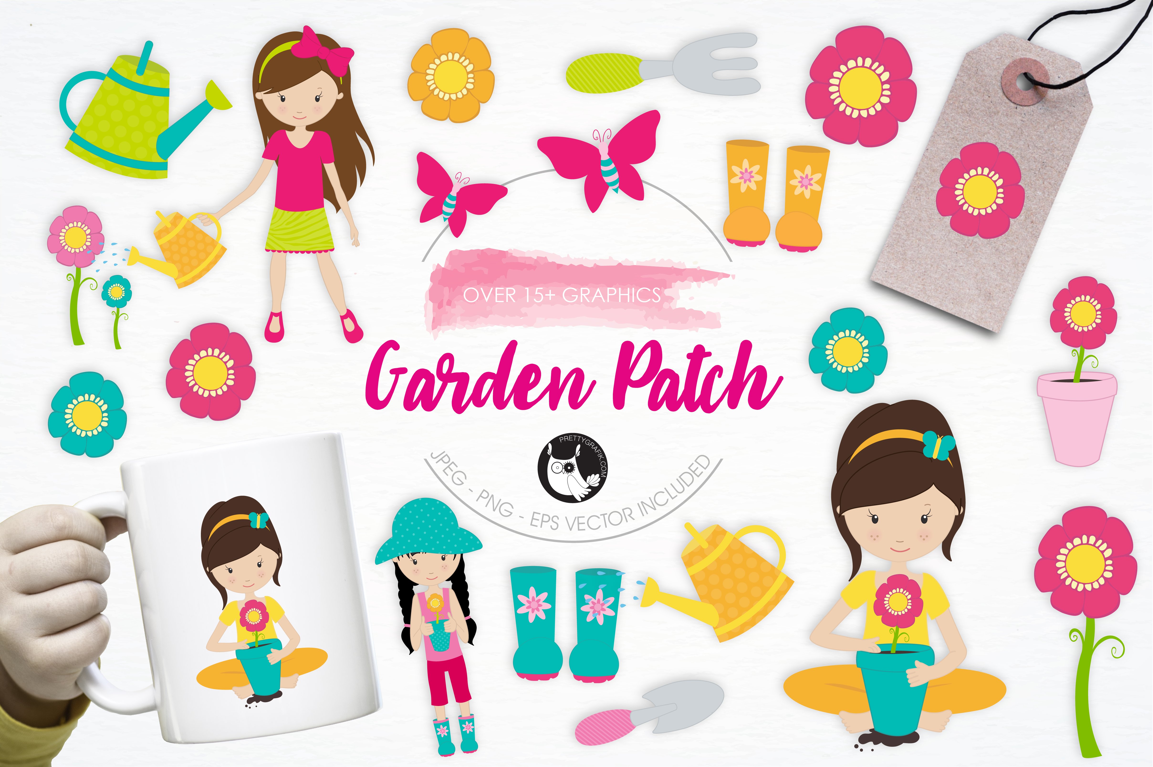 Garden Patch illustration pack - Vector Image