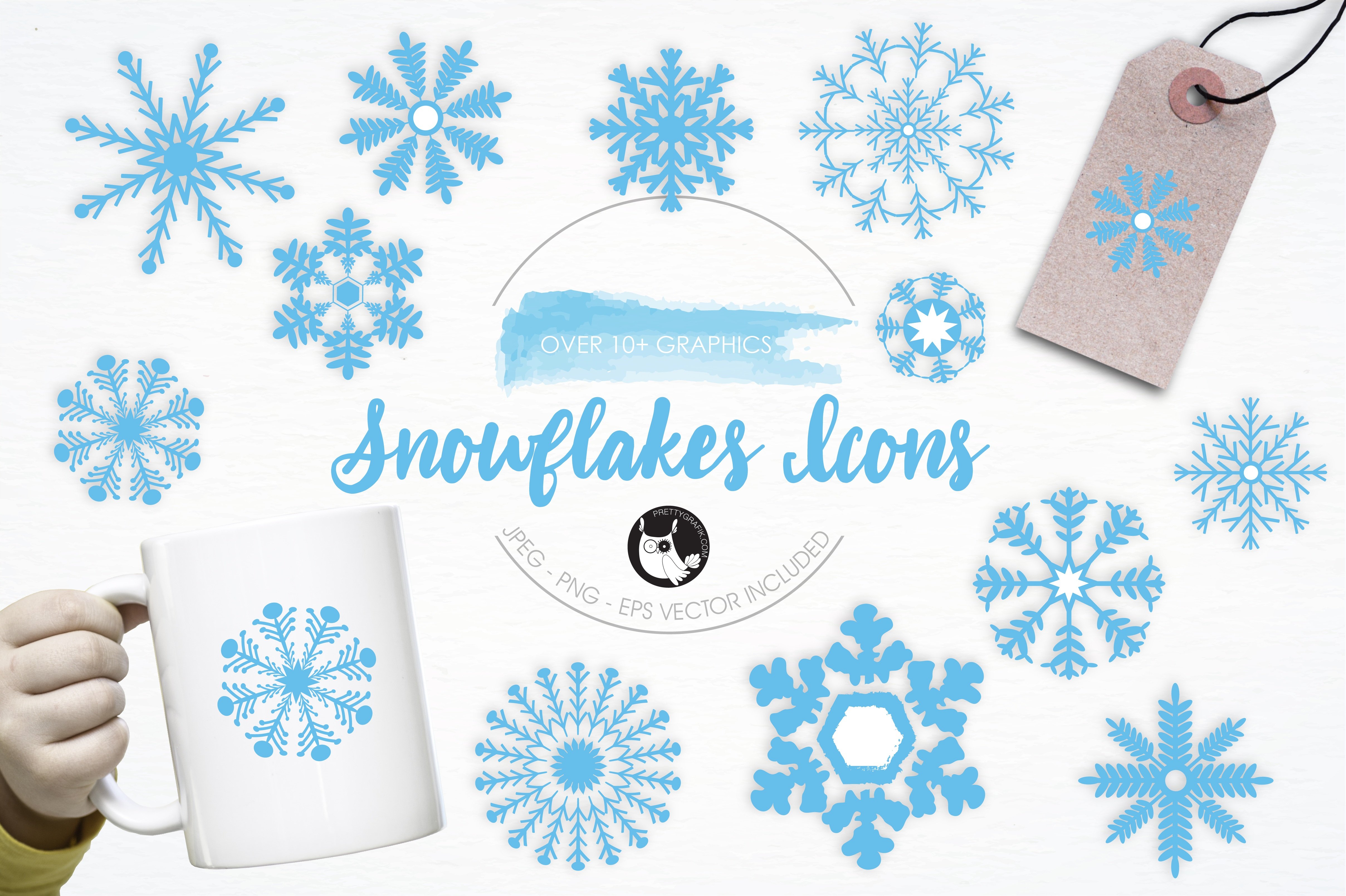 Snowflakes Icons illustration pack - Vector Image