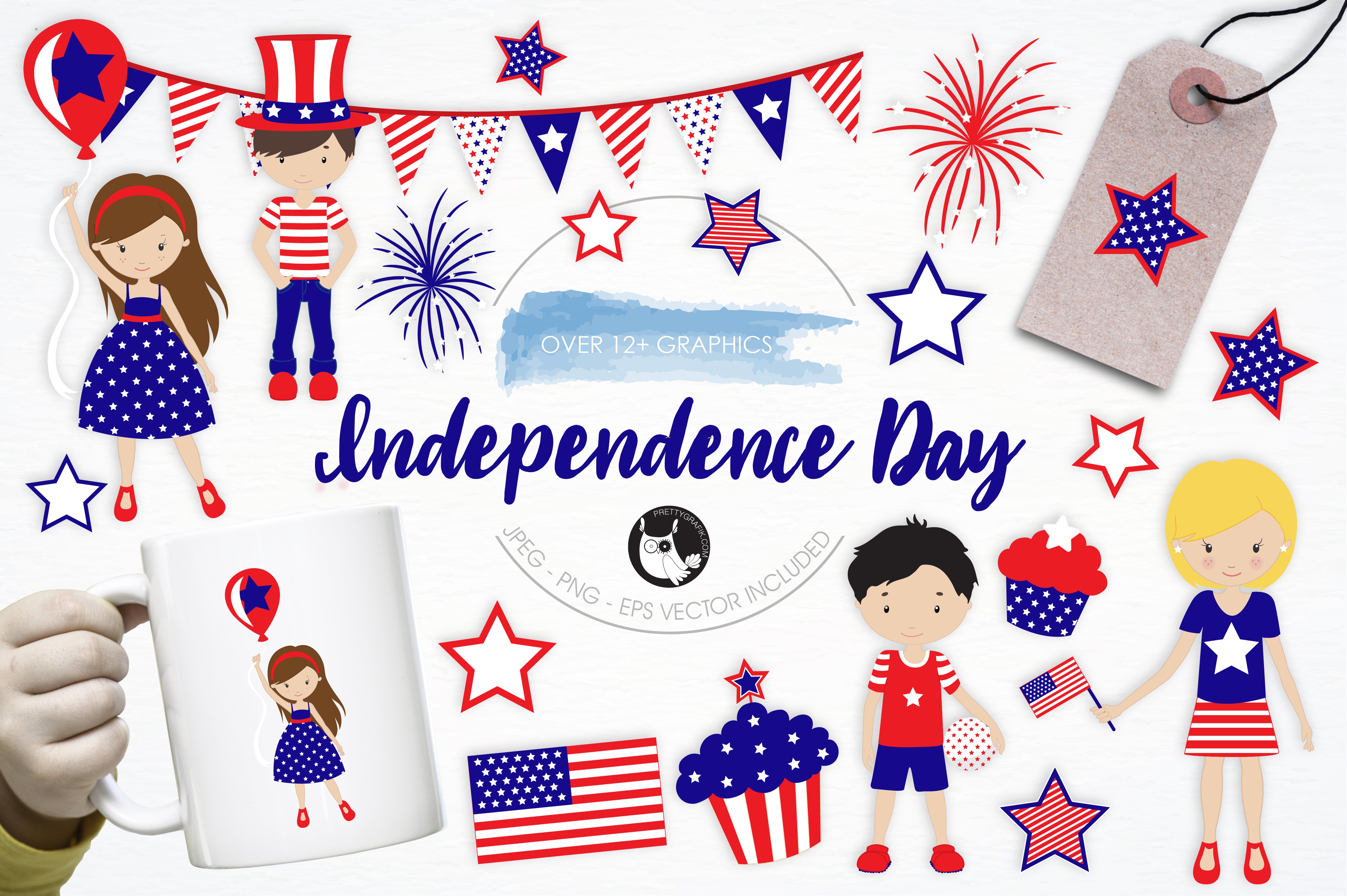 Independence Day Illustration pack - Vector Image