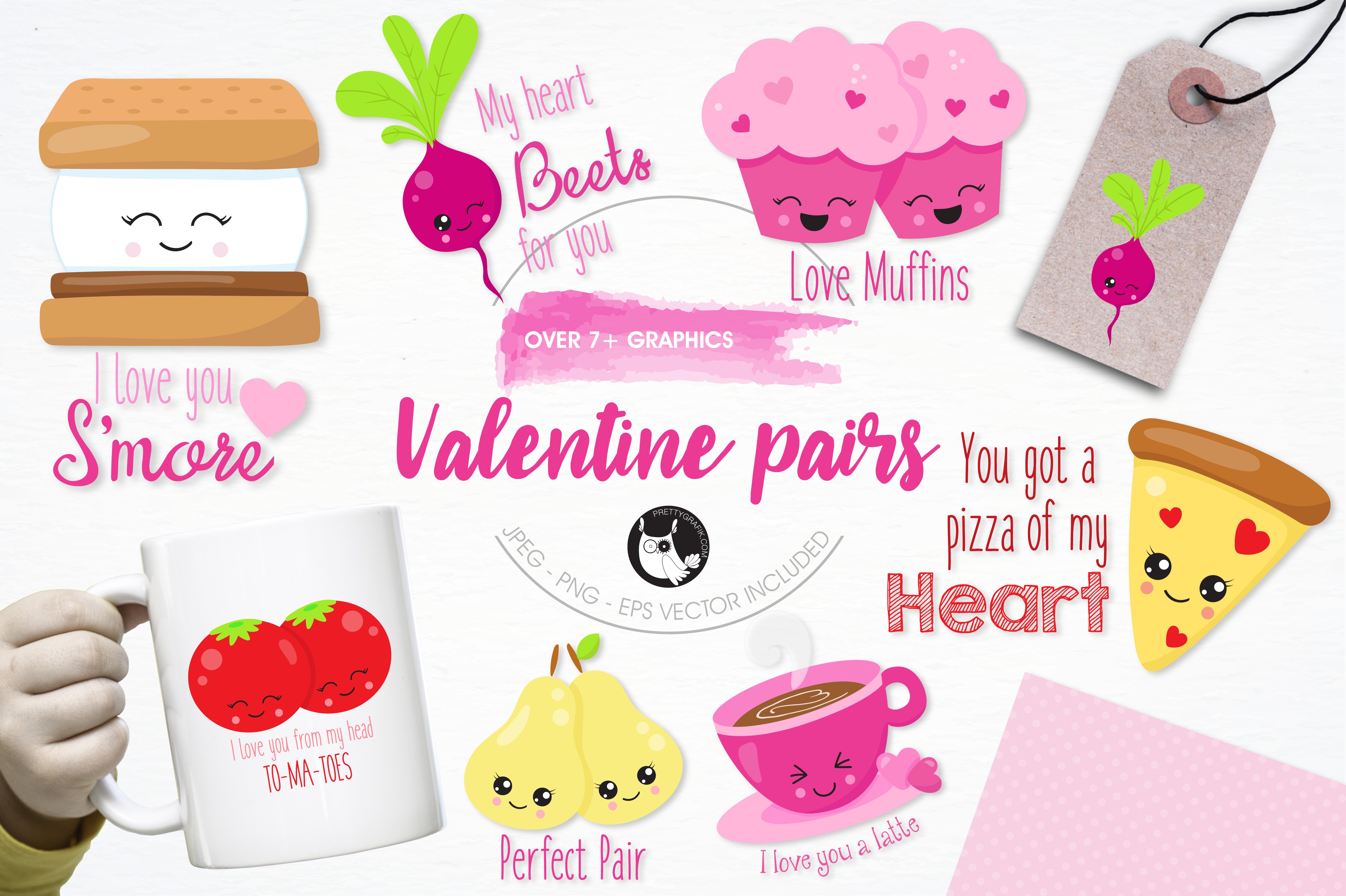 Valentine pairs illustration pack - Vector Image