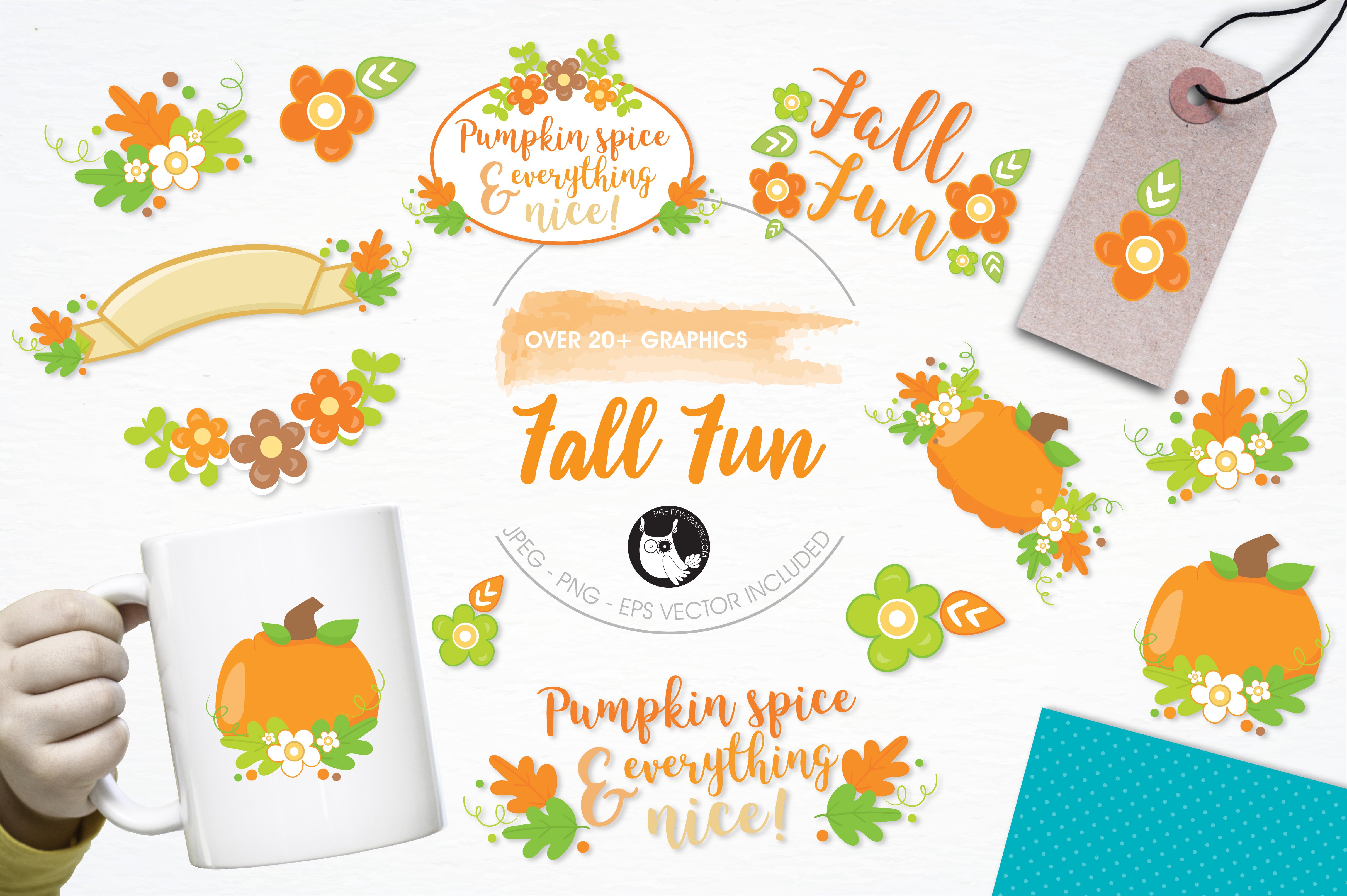 Fall fun illustration pack - Vector Image