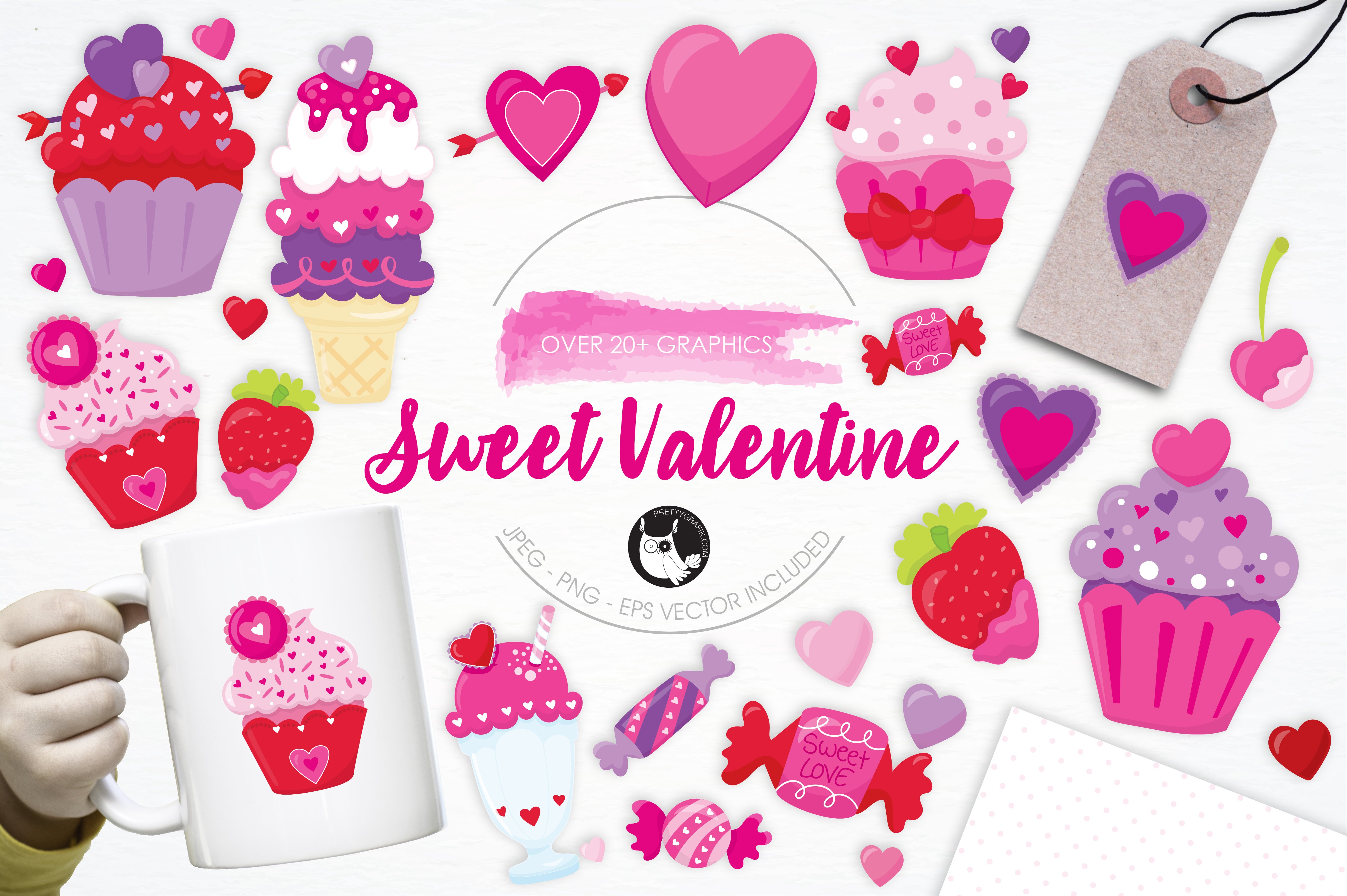 Sweet Valentine illustration pack - Vector Image