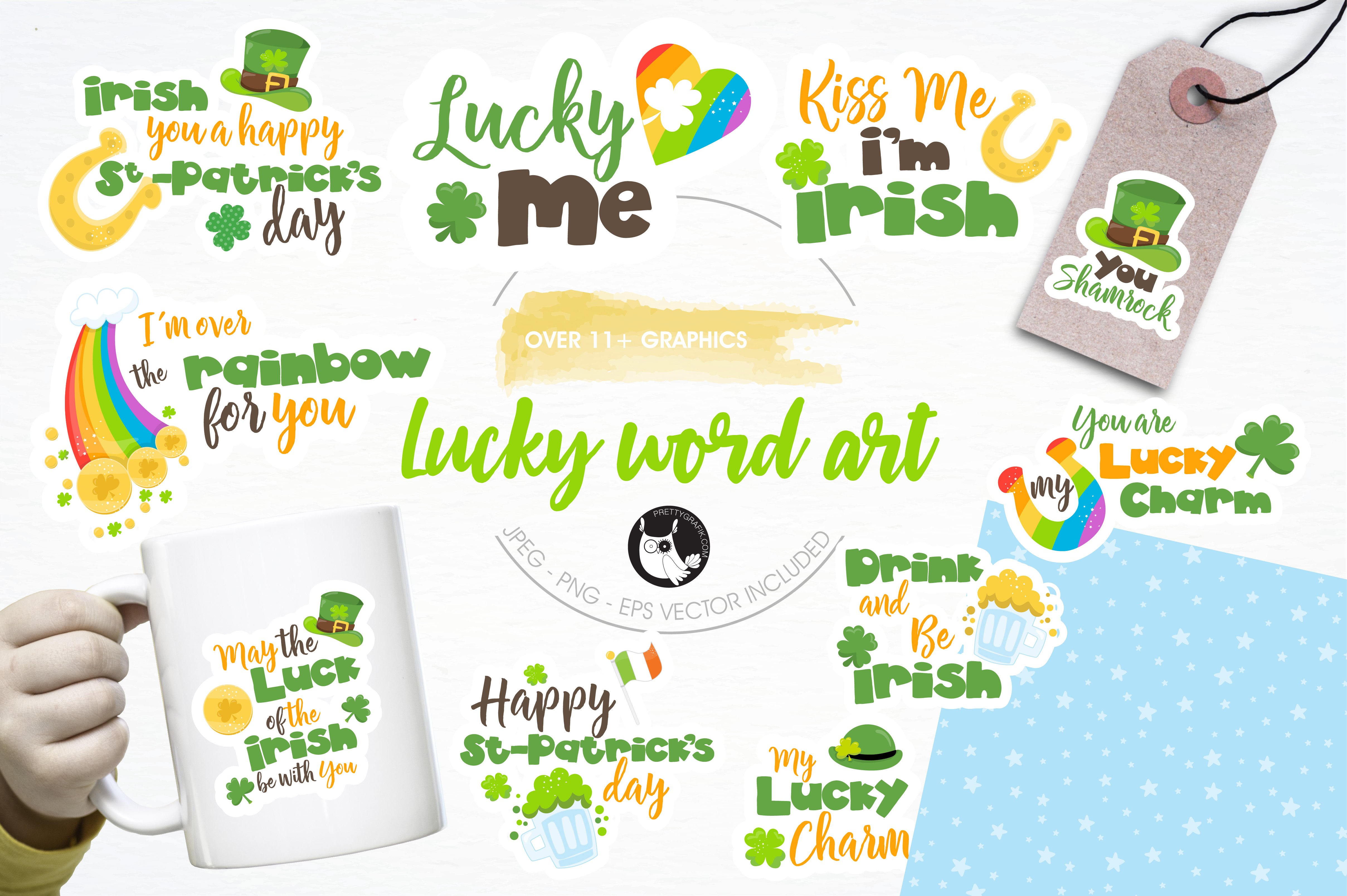 St-Patrick's puns illustration pack - Vector Image