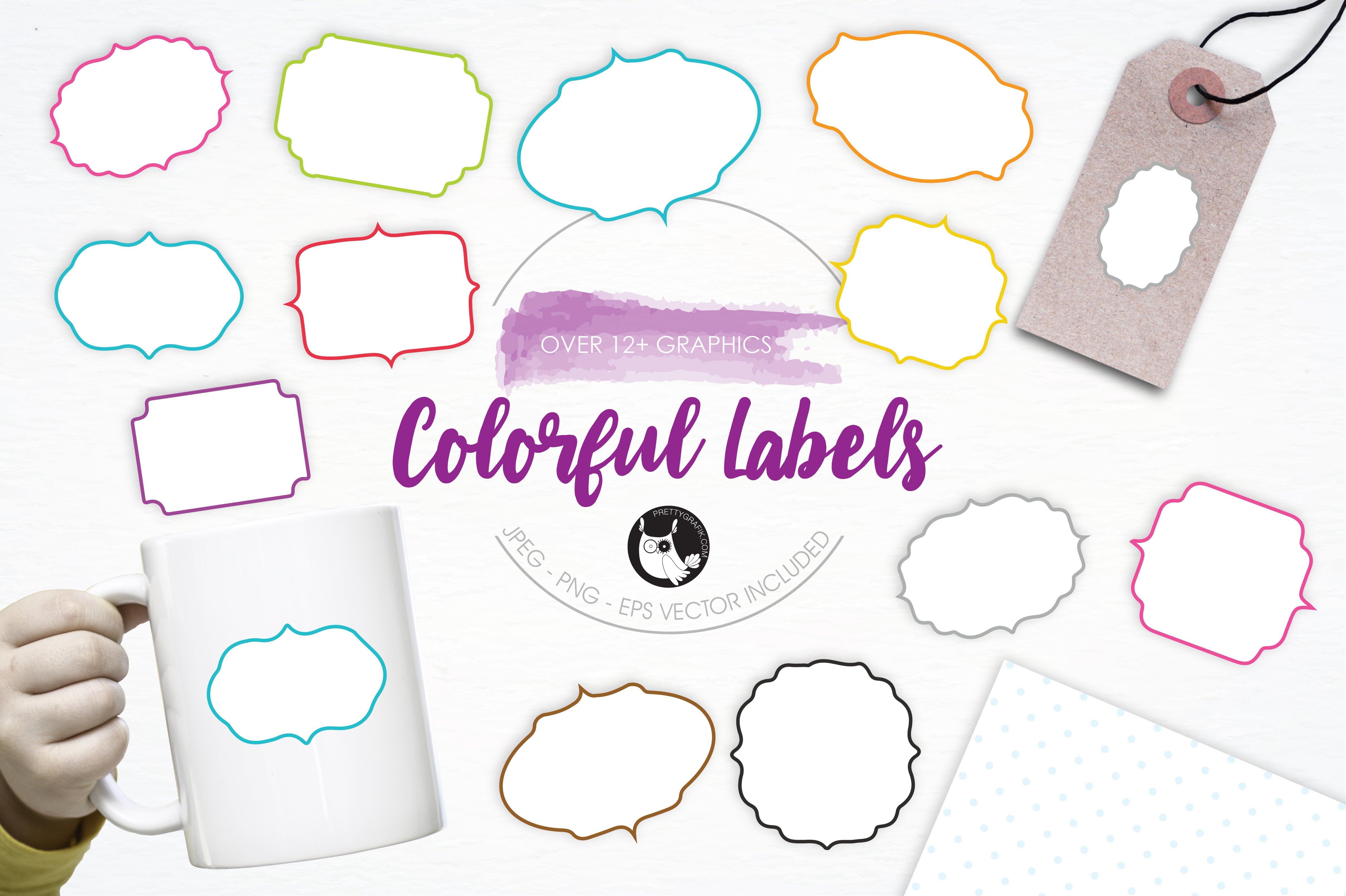 Colorful Labels illustration pack - Vector Image