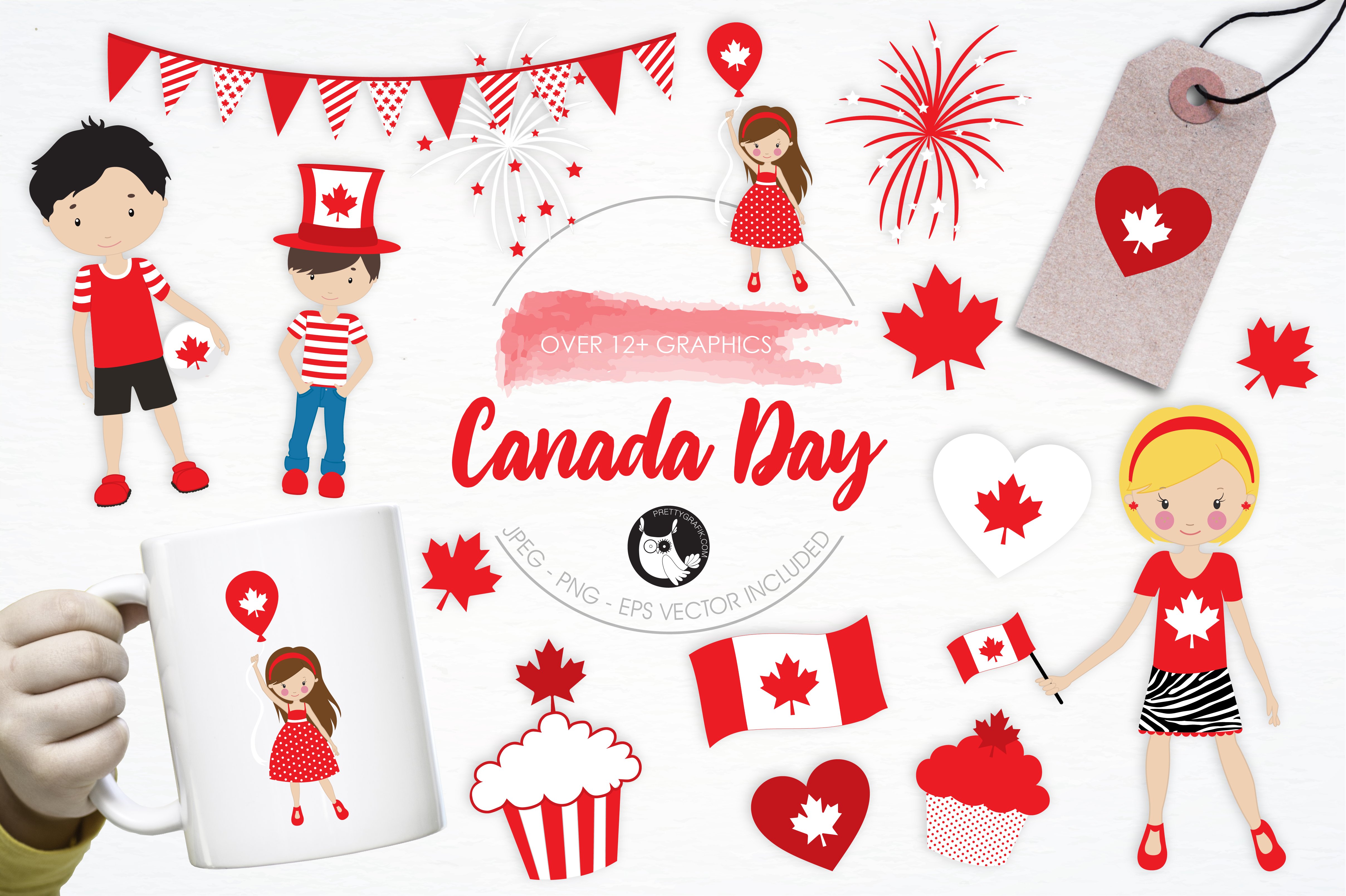 Canada Day illustration pack - Vector Image