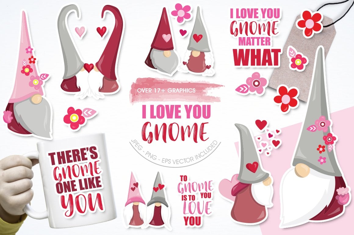 I love you Gnome - Vector Image