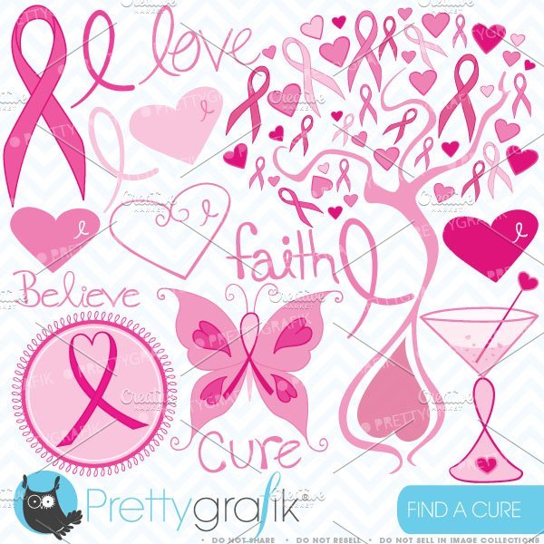 Breast cancer clipart commercial use - Vector Image