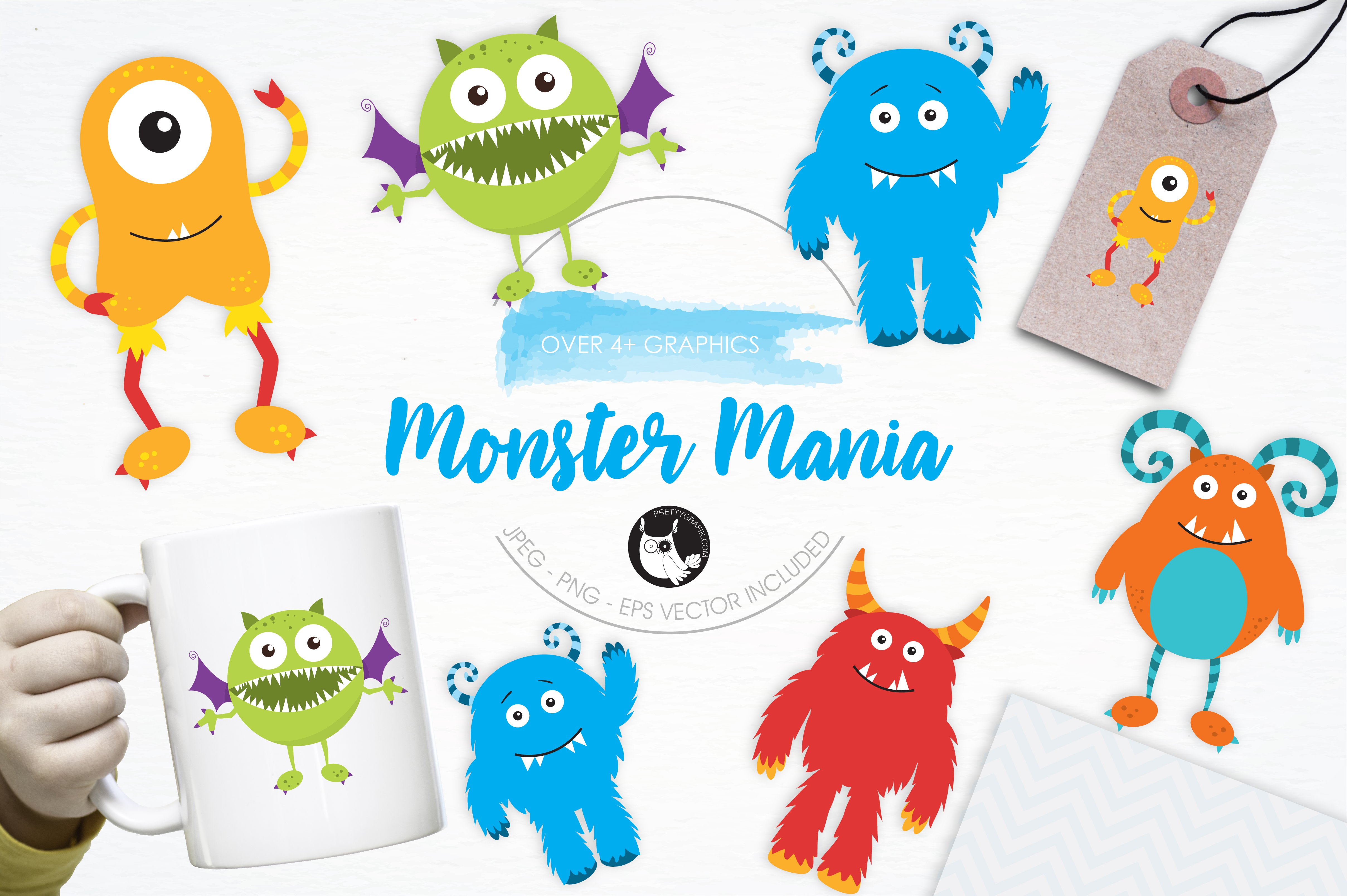 Monster Mania illustration pack - Vector Image