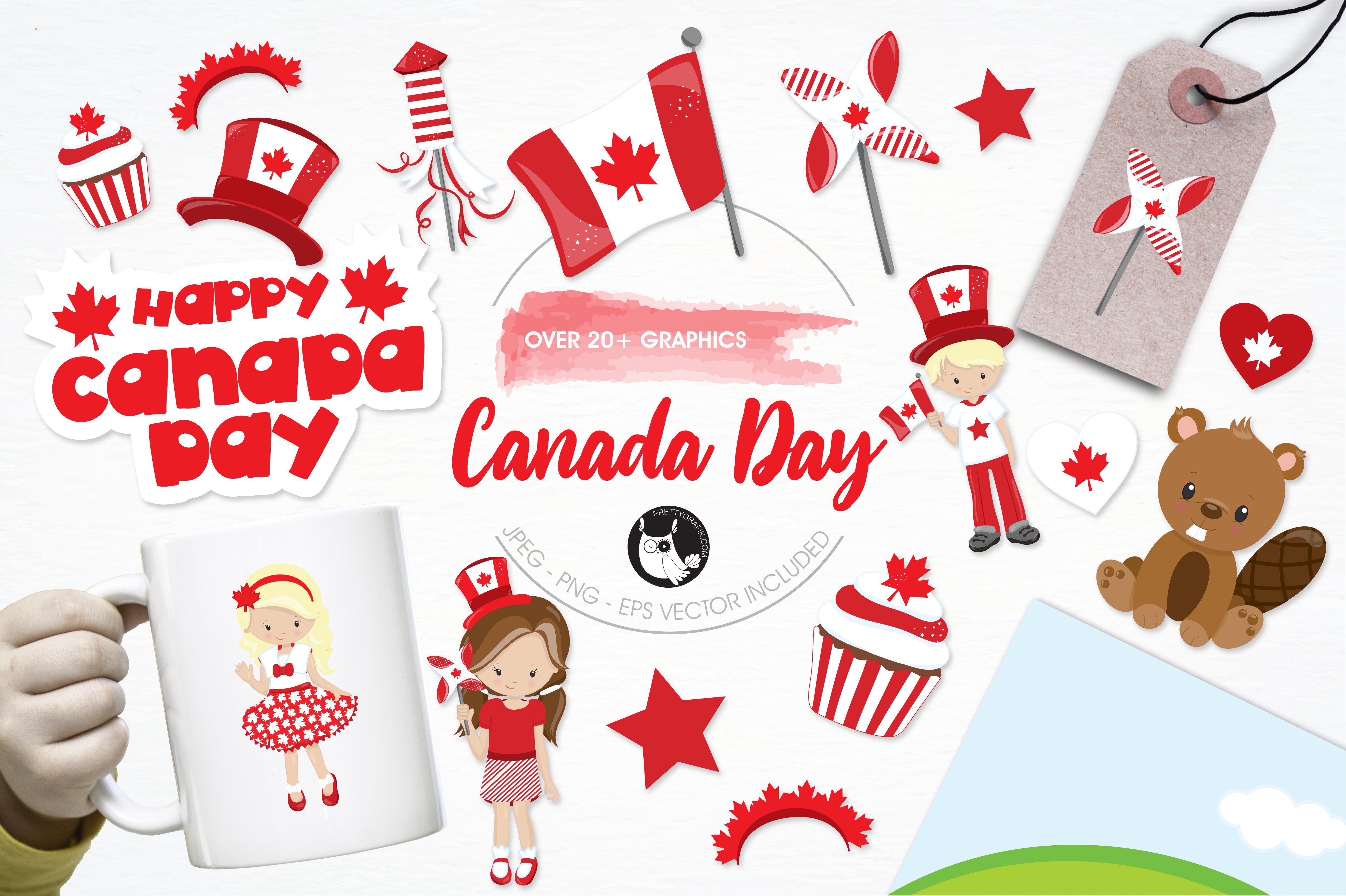 Canada day illustration pack - Vector Image