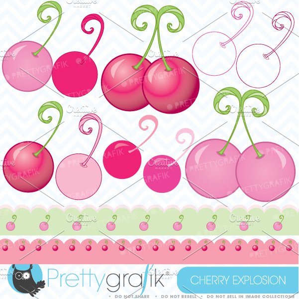 Cherry clipart commercial use - Vector Image