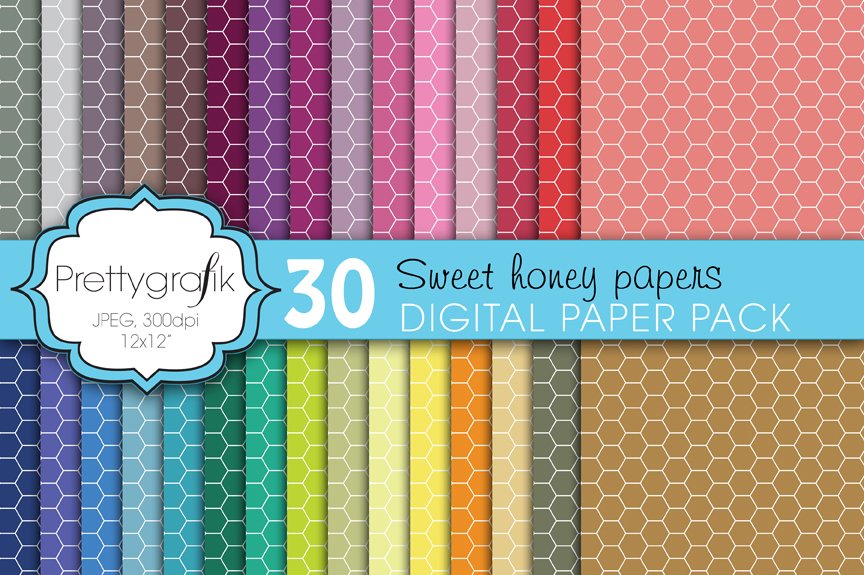 honeycomb hexagonal digital paper - Vector Image