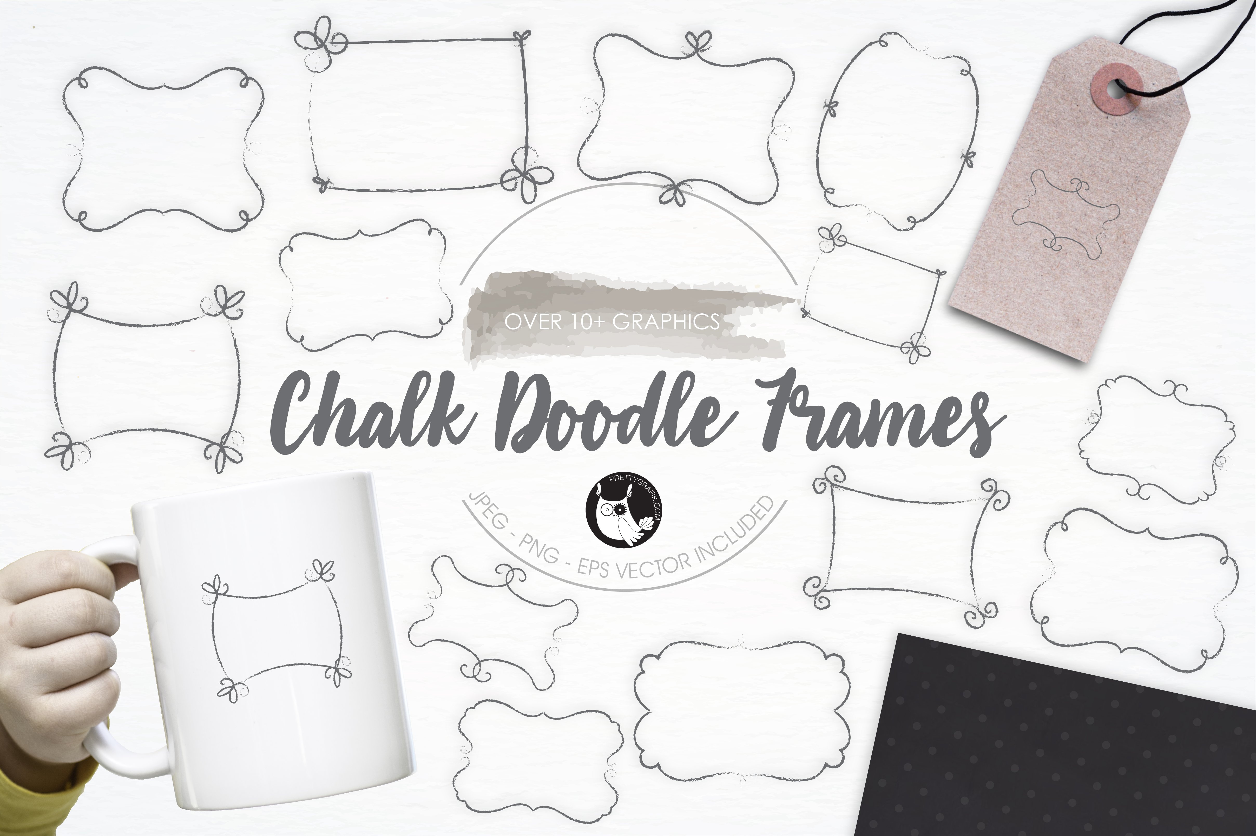 Chalk Doodle Frames illustrations - Vector Image