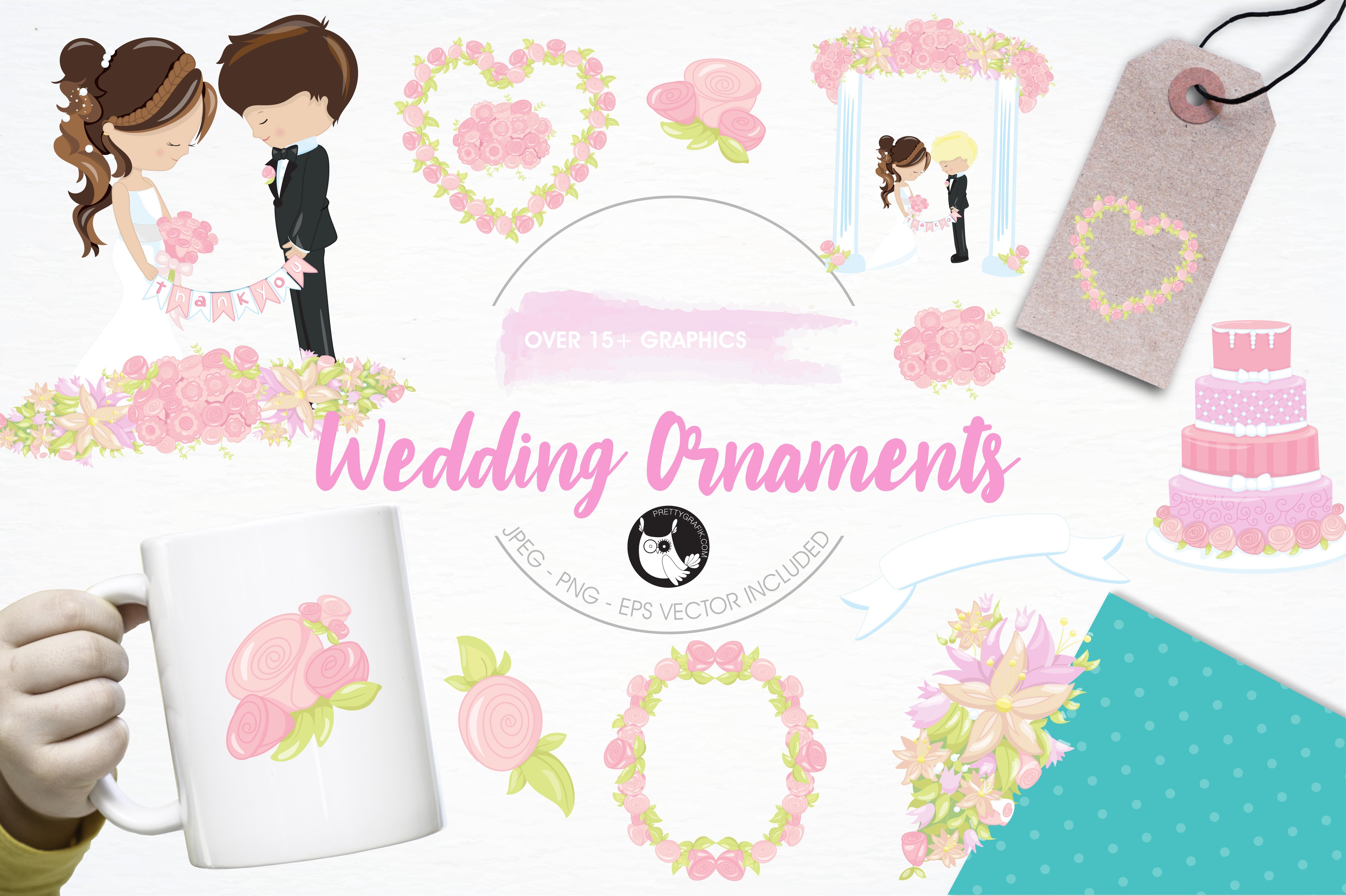 Wedding ornaments illustration pack - Vector Image