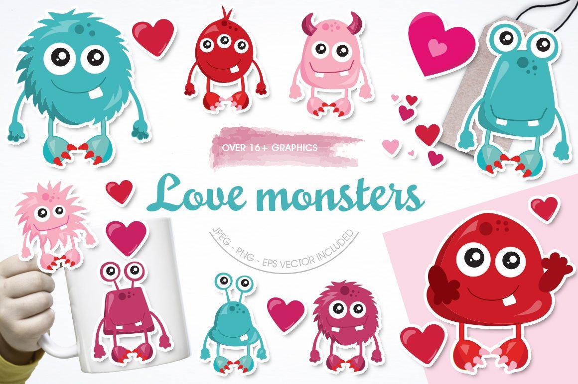 Love Monster - Vector Image