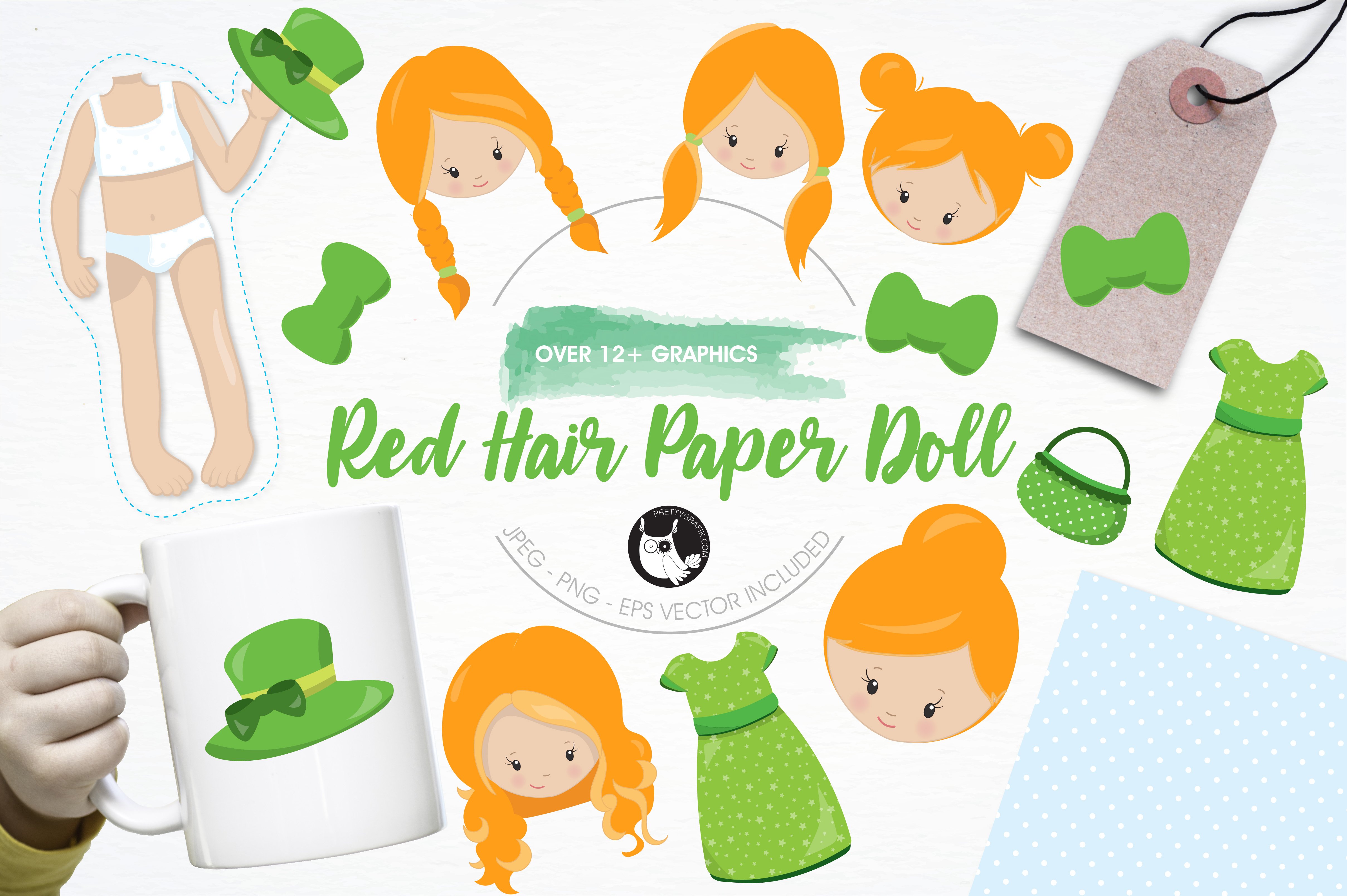 Paper doll illustration pack - Vector Image