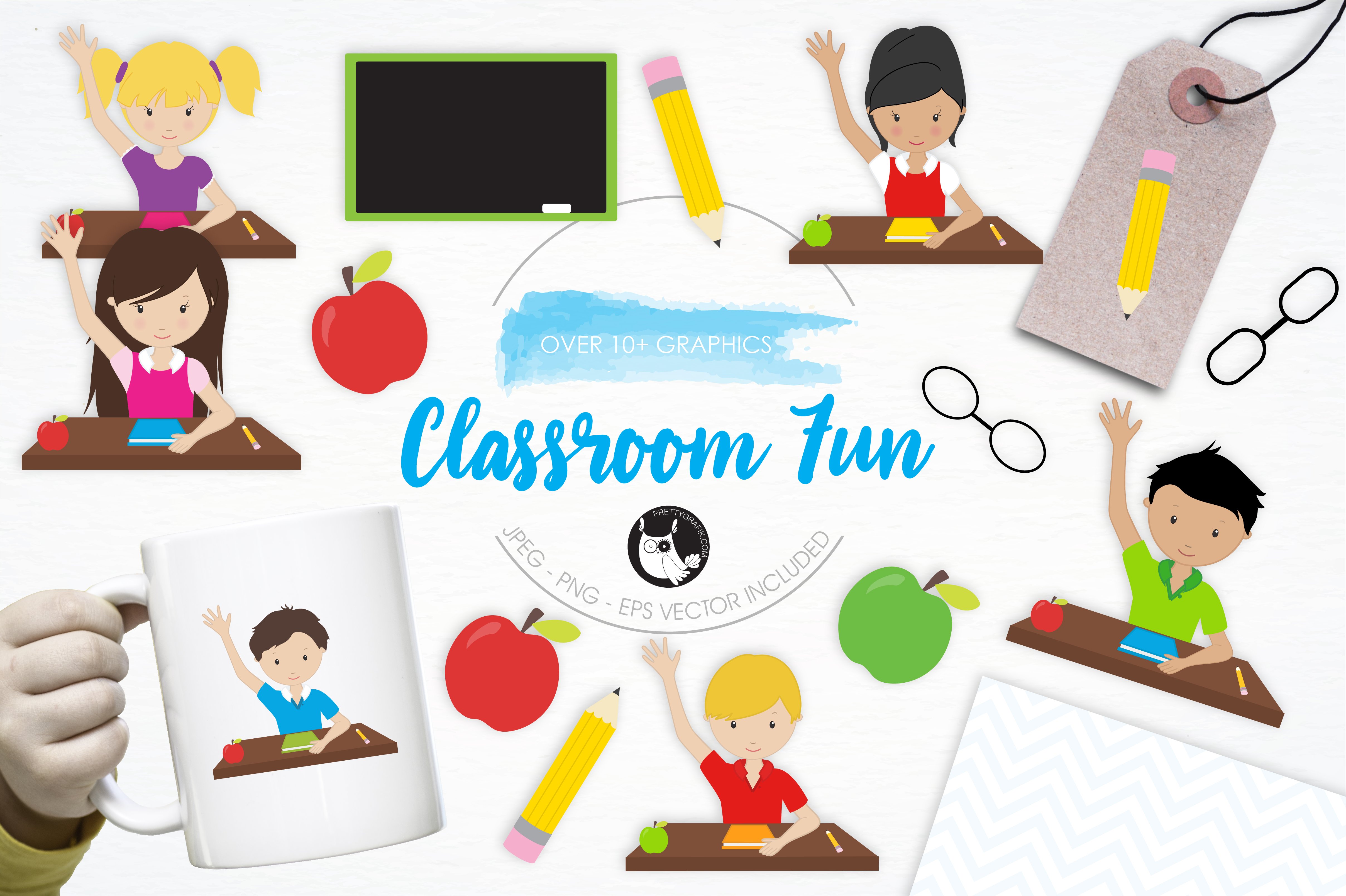 Classroom Fun illustration pack - Vector Image