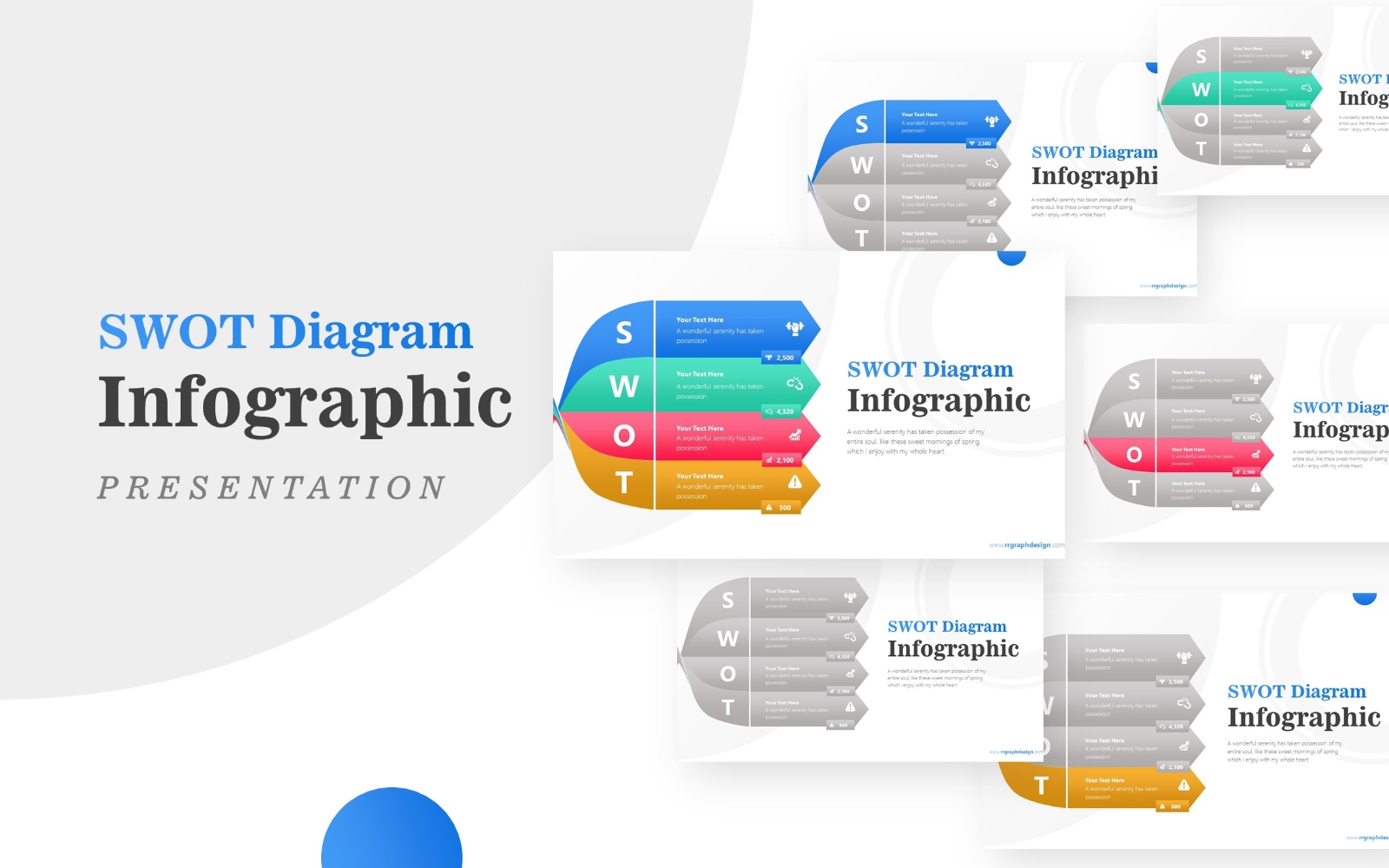 Creative Layer SWOT Infographic Presentation PowerPoint template