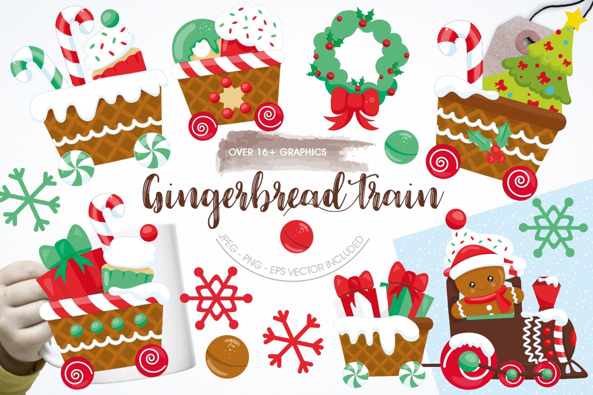 Gingerbread Train - Vector Image