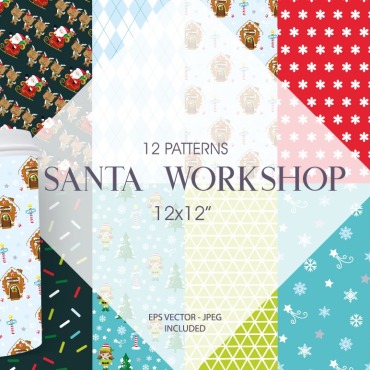 Santa Snow Vectors Templates 120465