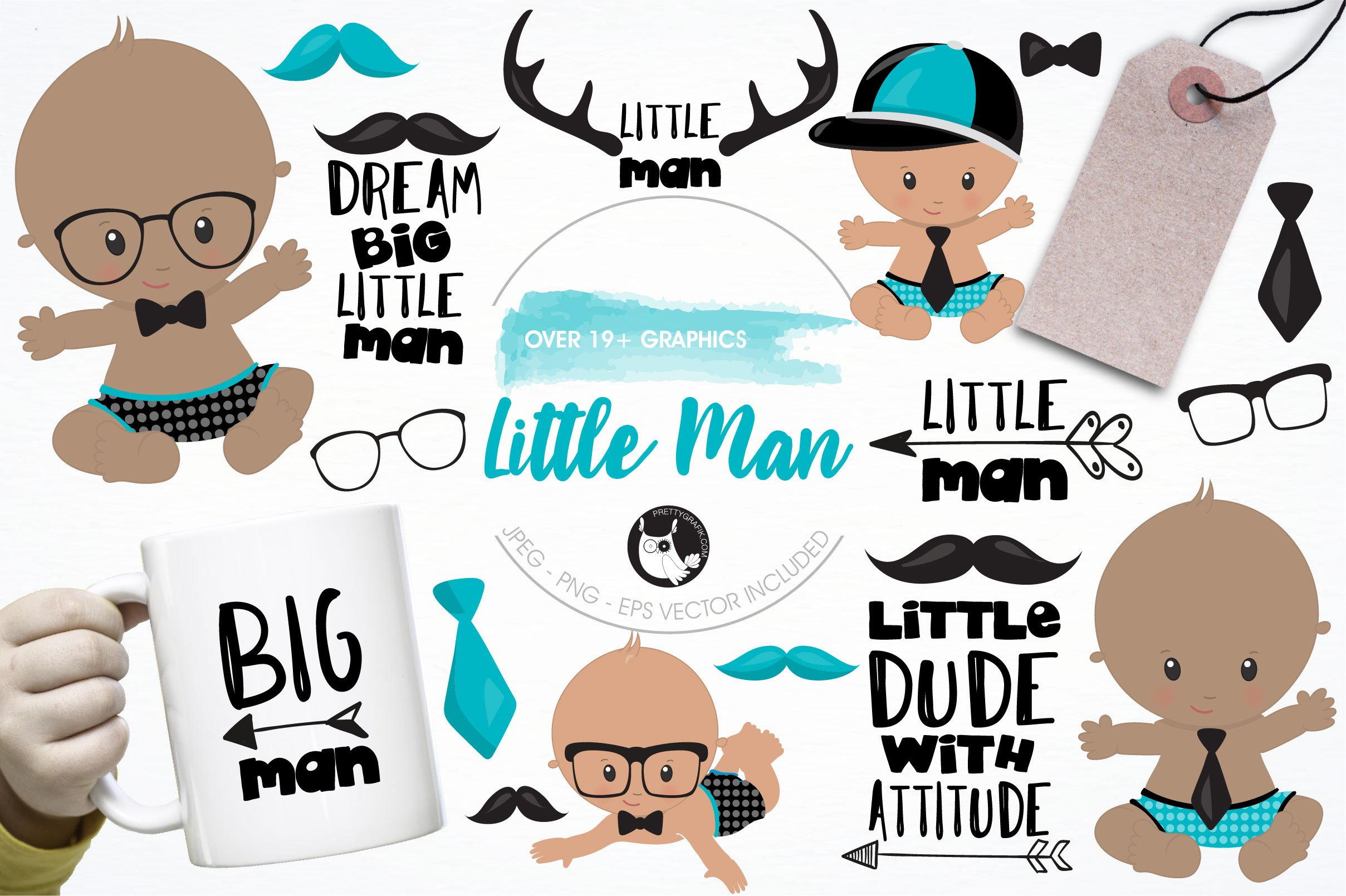 Little man graphics & illustrations - Vector Image