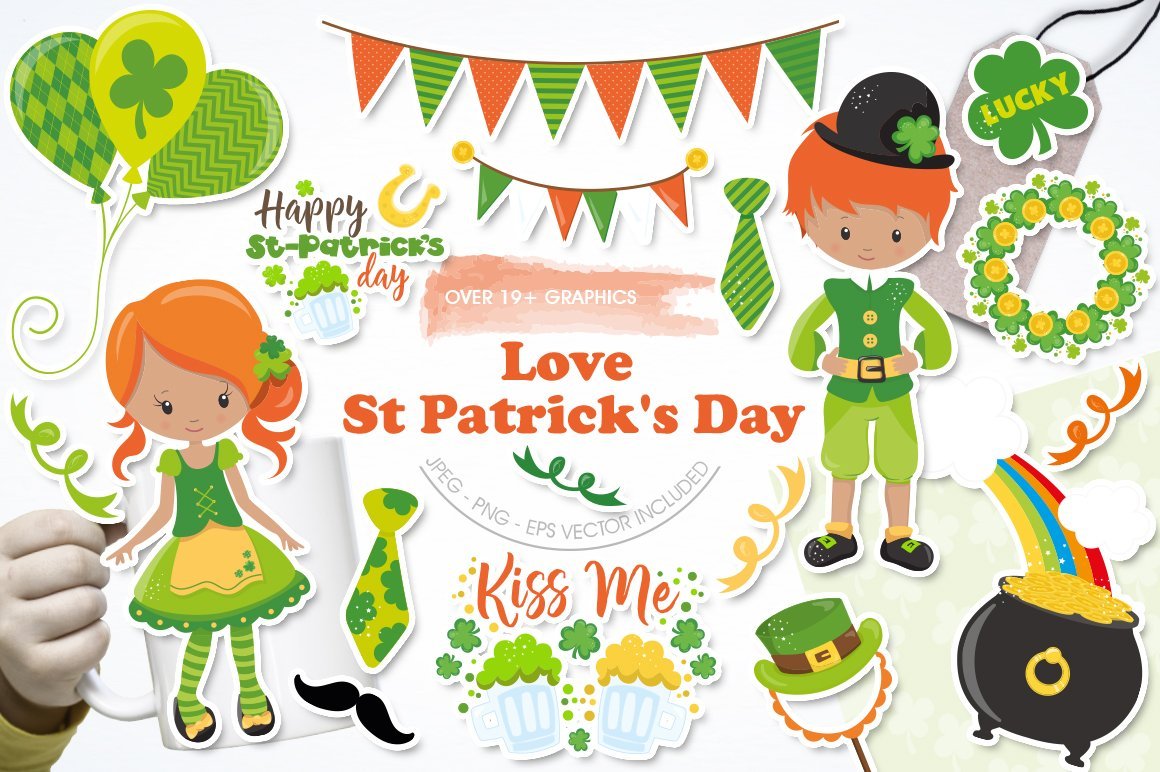 Love, St Patrick's Day - Vector Image