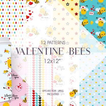 Patterns Bees Vectors Templates 120475