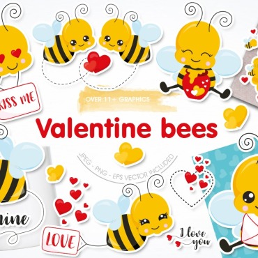 Bees  Vectors Templates 120478