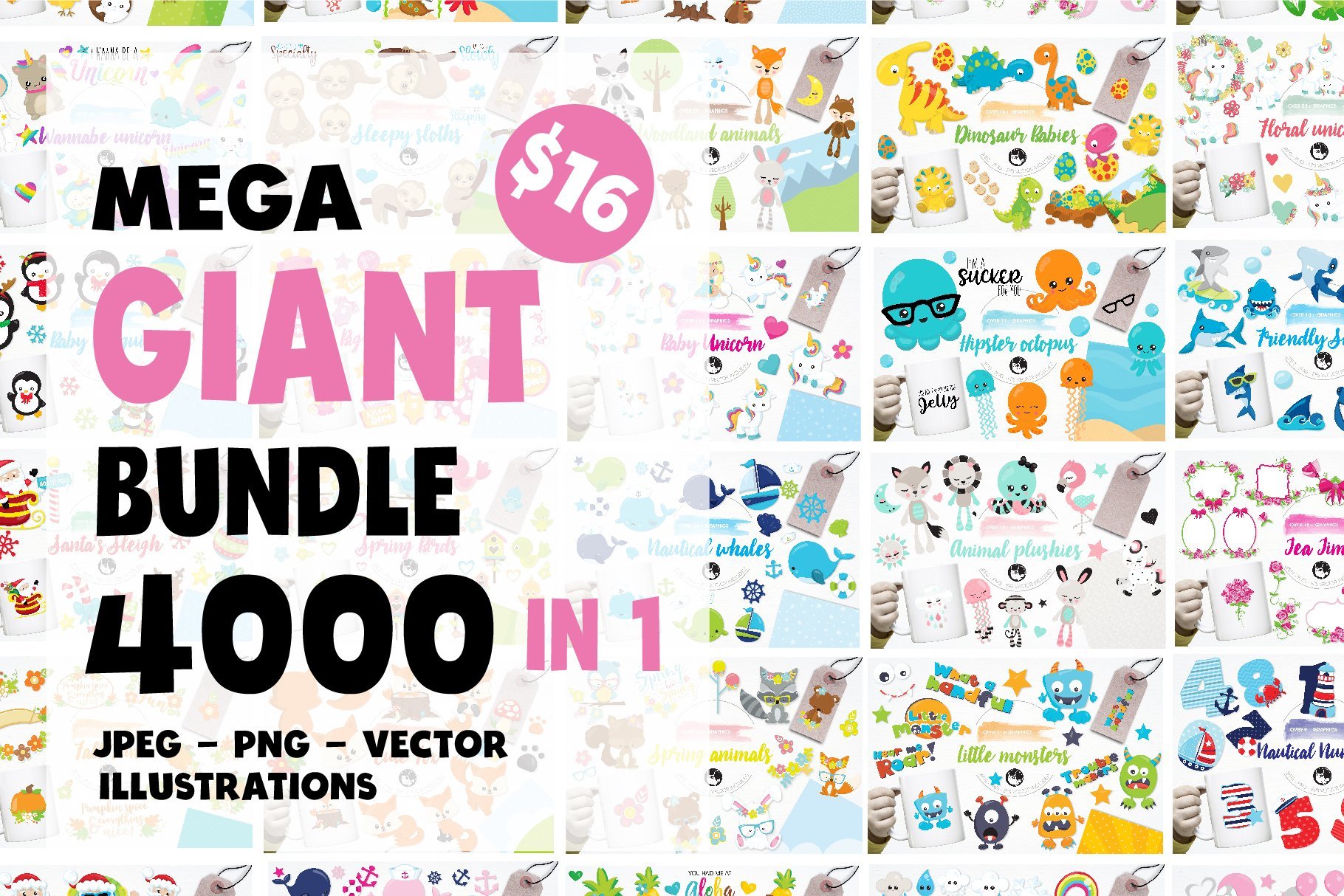 Graphic giant bundle 4000 in 1 - Vector Image