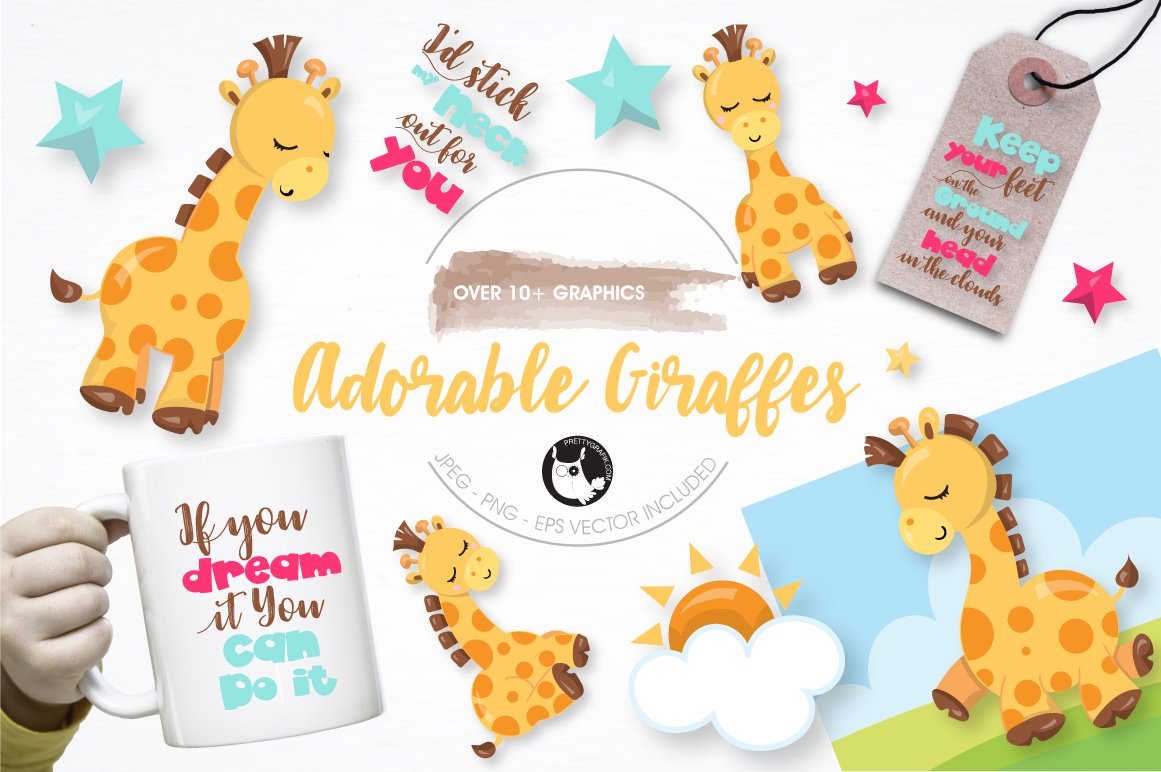 Adorable giraffe graphics - Vector Image