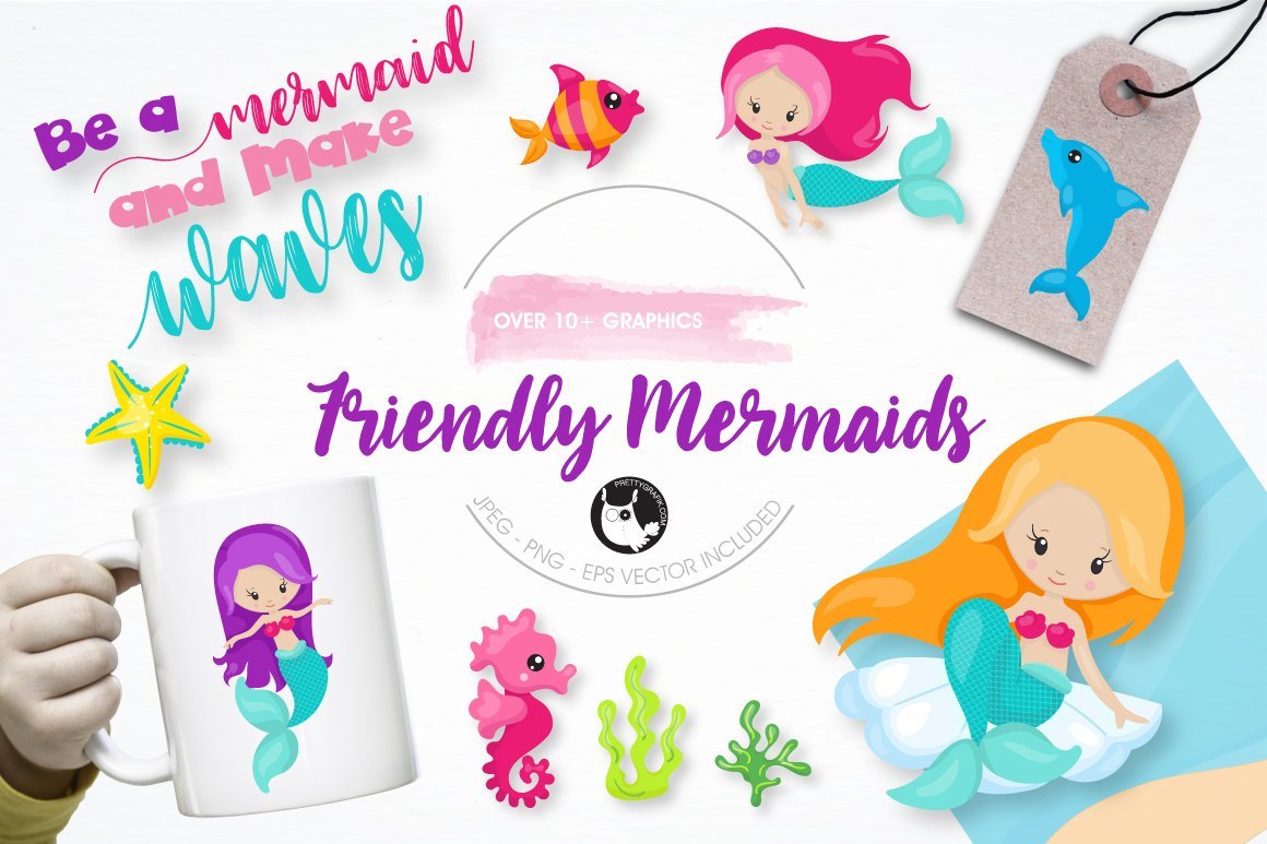 friendly Mermaid graphics - Vector Image