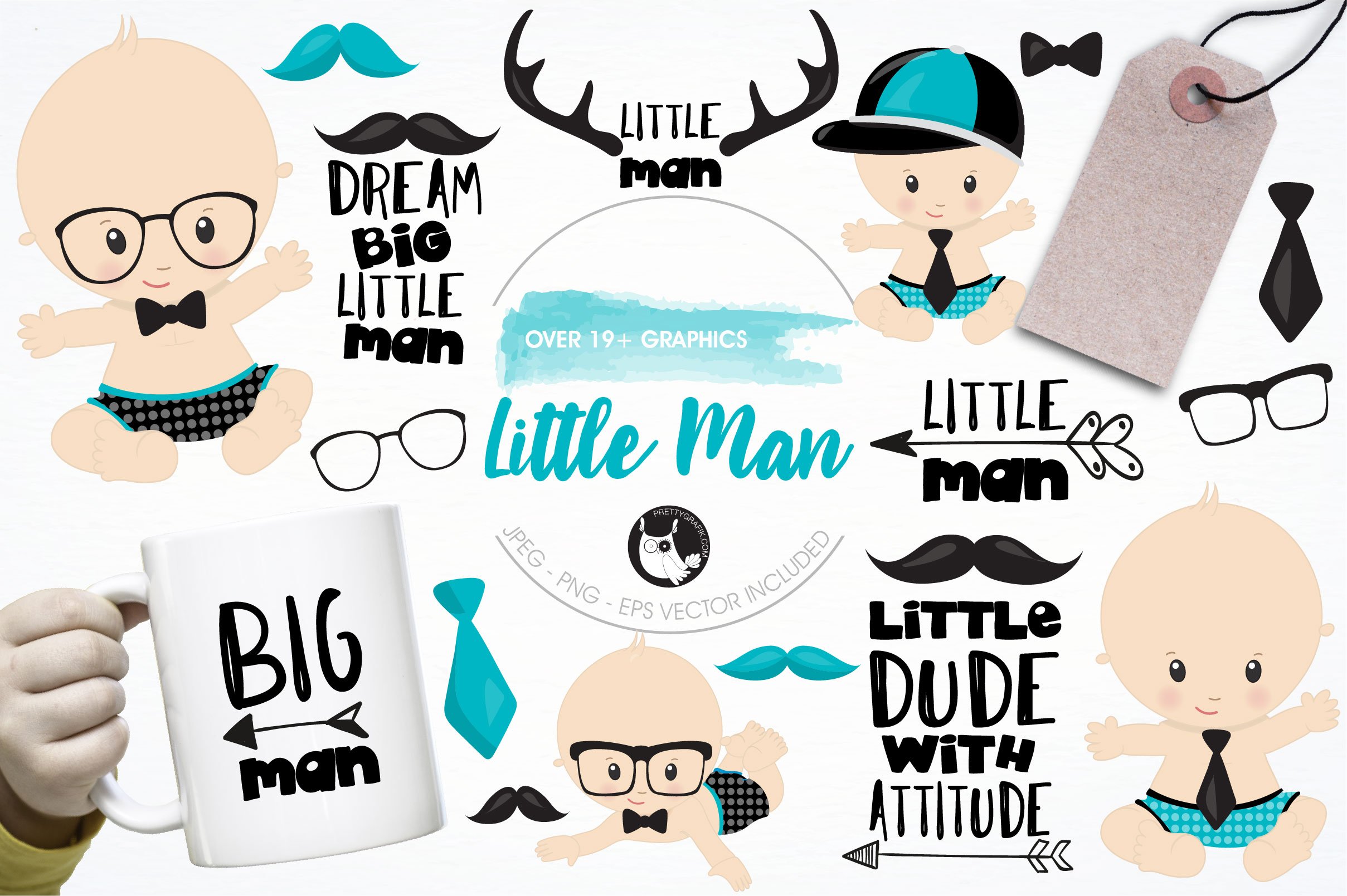 Little man graphics & illustrations - Vector Image