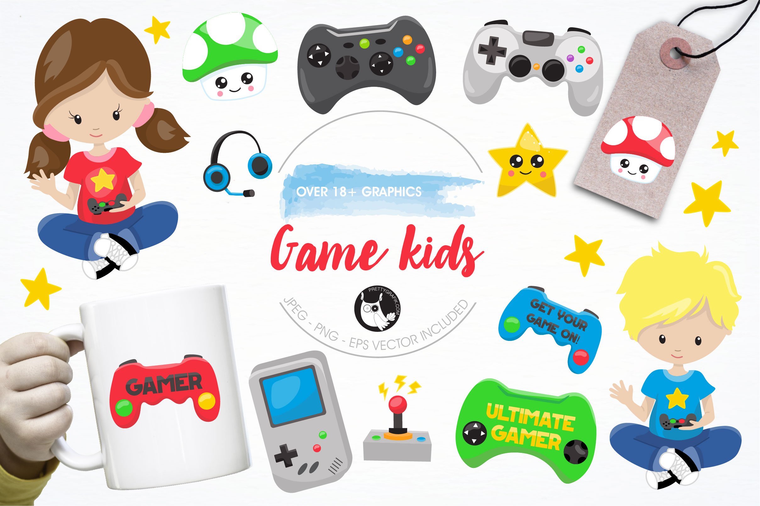 Game kids graphics and illustrations - Vector Image