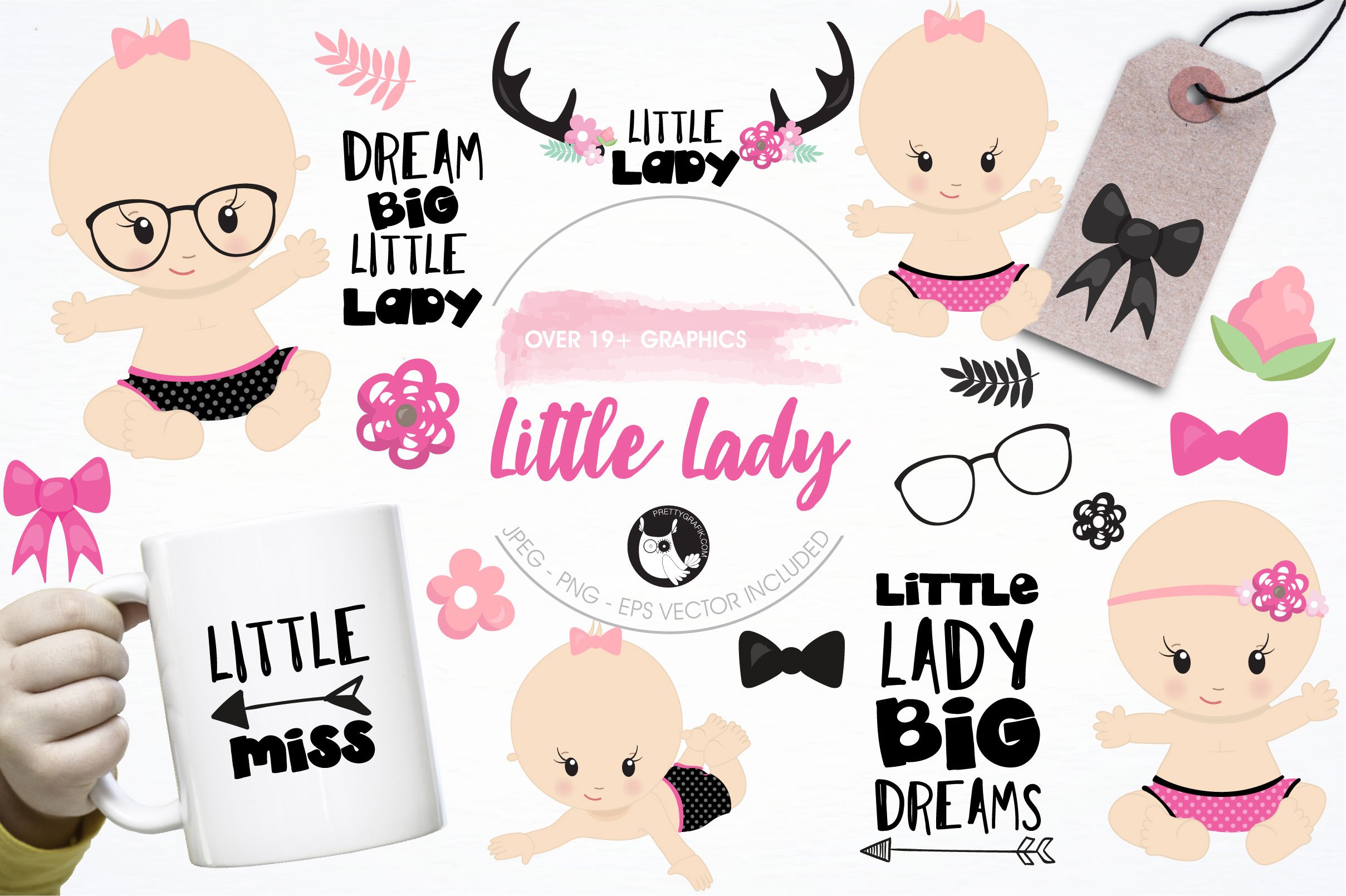 Little lady graphics & illustrations - Vector Image