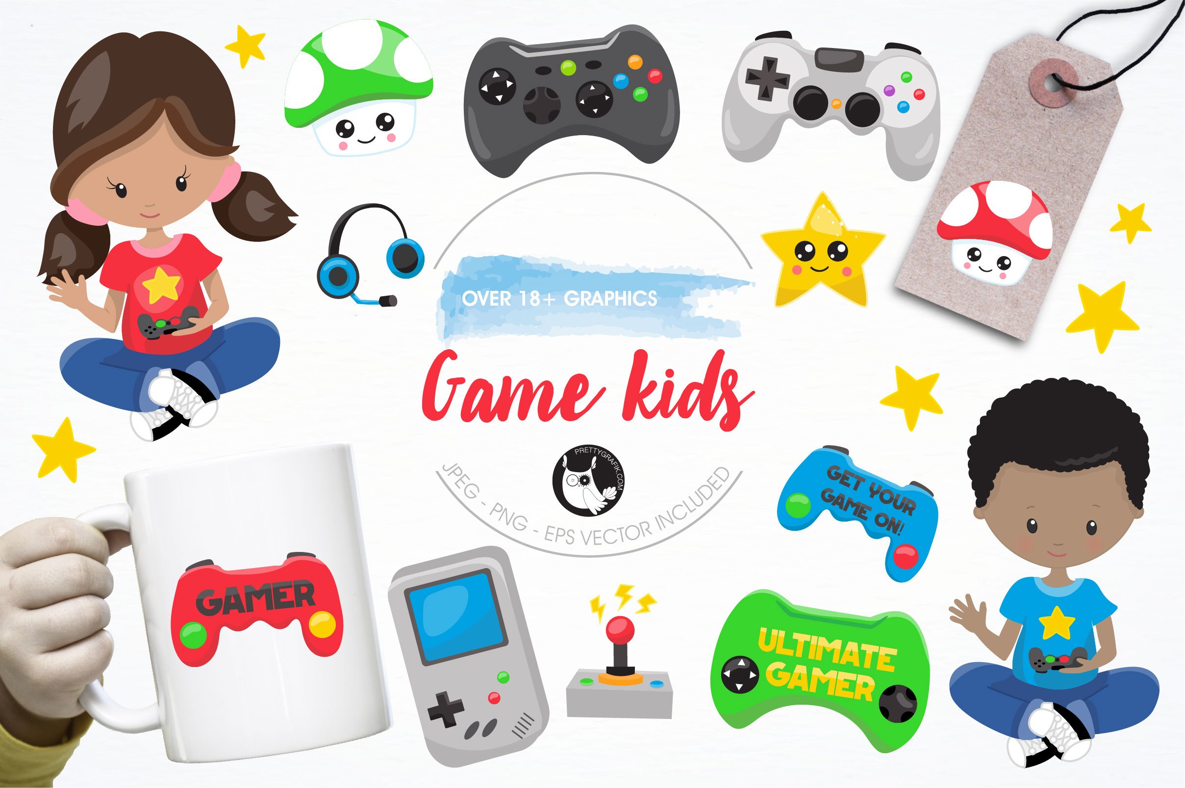 Game kids graphics & illustrations - Vector Image