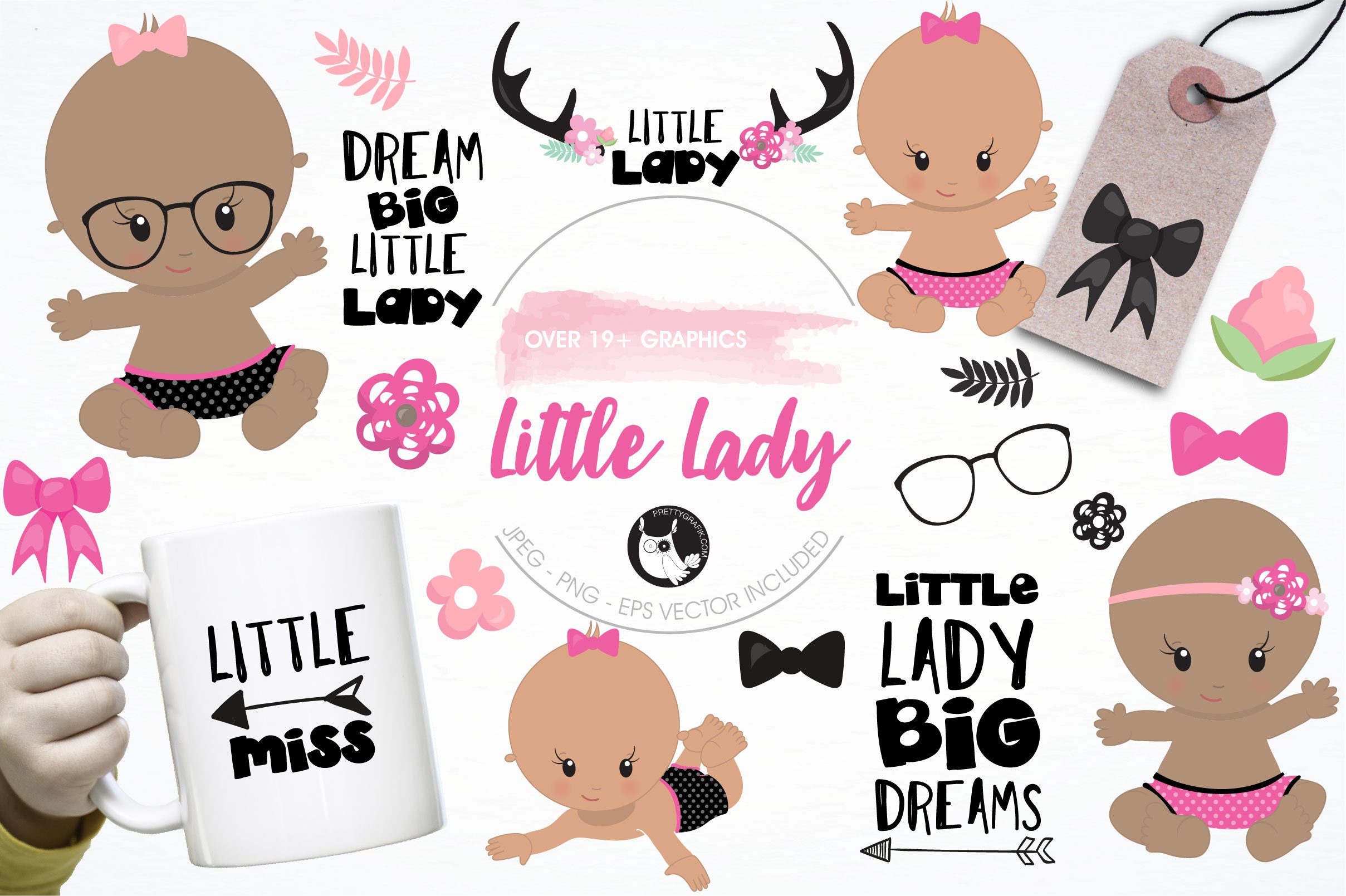 Little lady graphics & illustrations - Vector Image