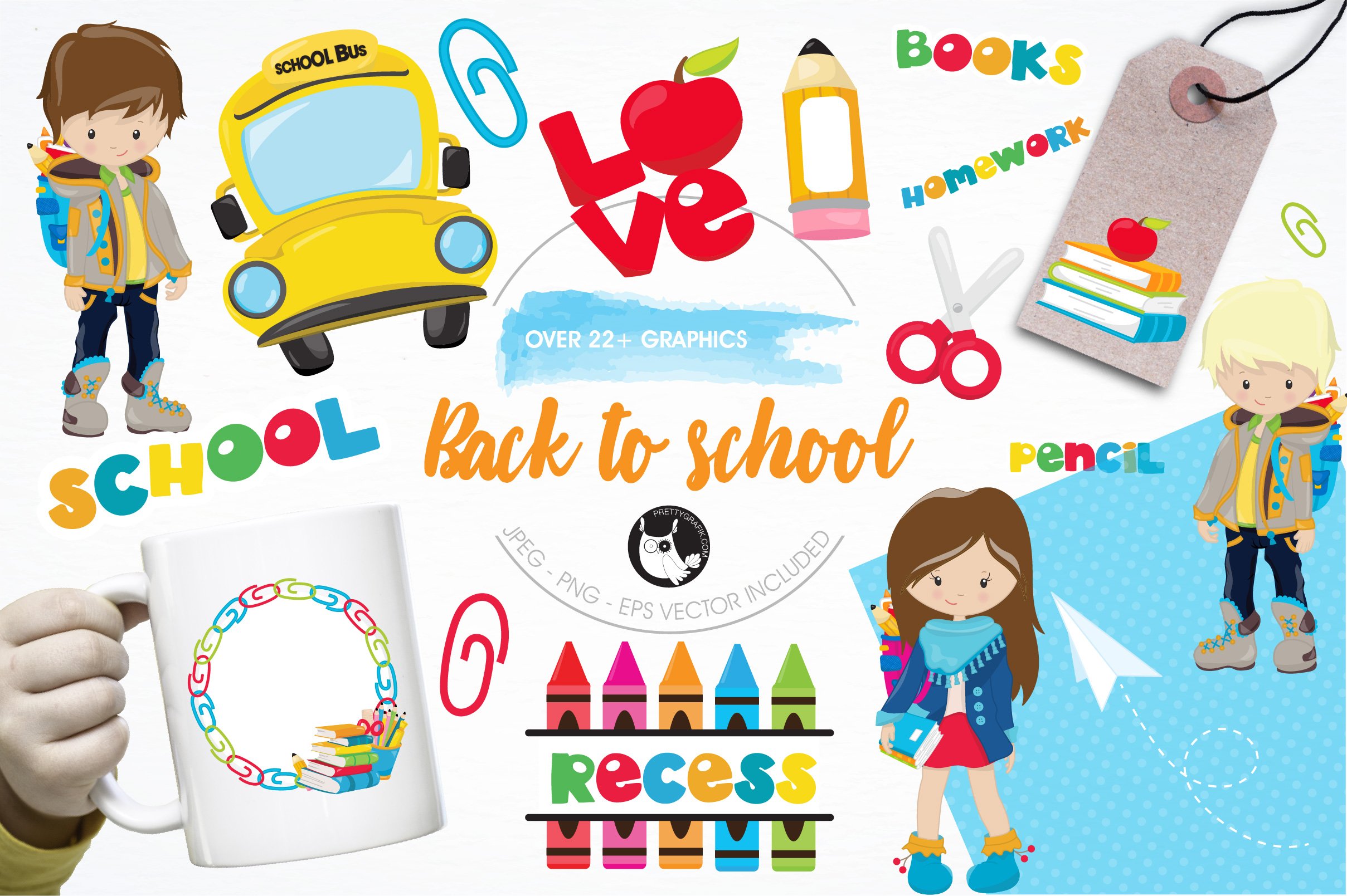 School graphics and illustrations - Vector Image